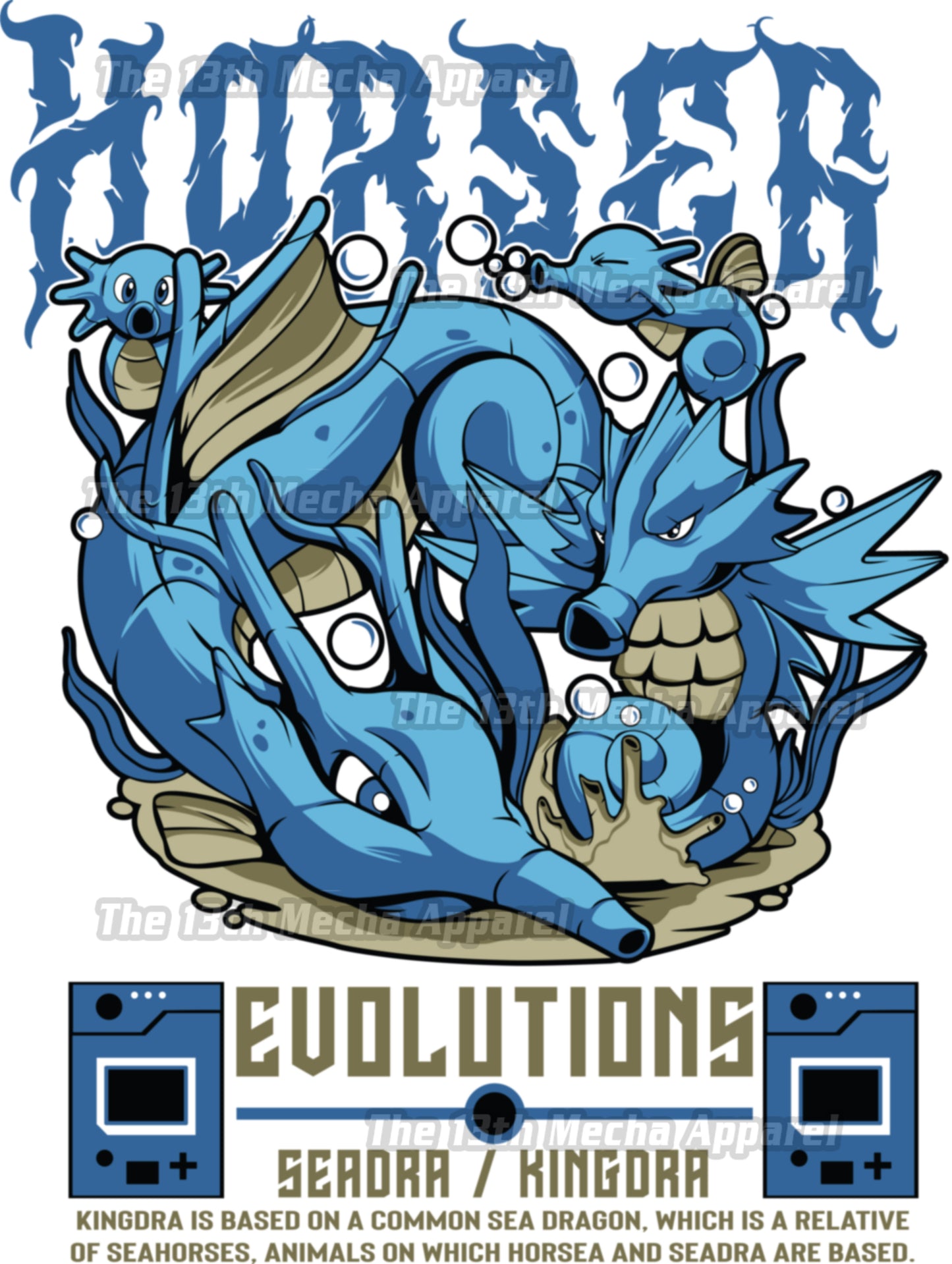 Pokemon - Seadra 01 Premium Anime Design, High Quality DTF Print, 100% Cotton Shirt