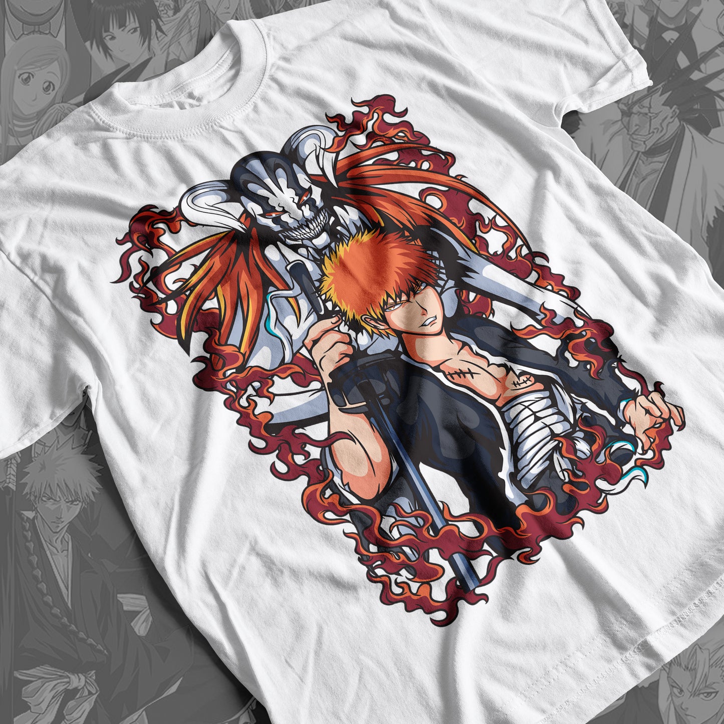 Bleach - Ichigo Kurosaki 03 Premium Anime Design, High Quality DTF Print, 100% Cotton Shirt