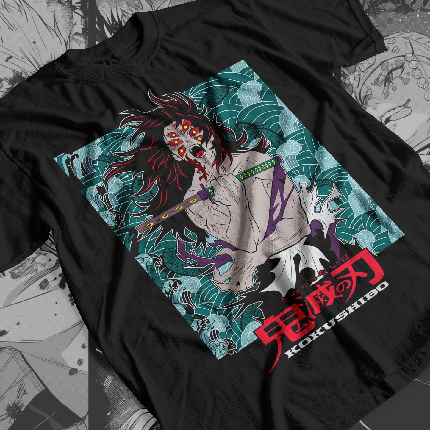 Demon Slayer - Kokushibo 08 Premium Anime Design, High Quality DTF Print, 100% Cotton Shirt