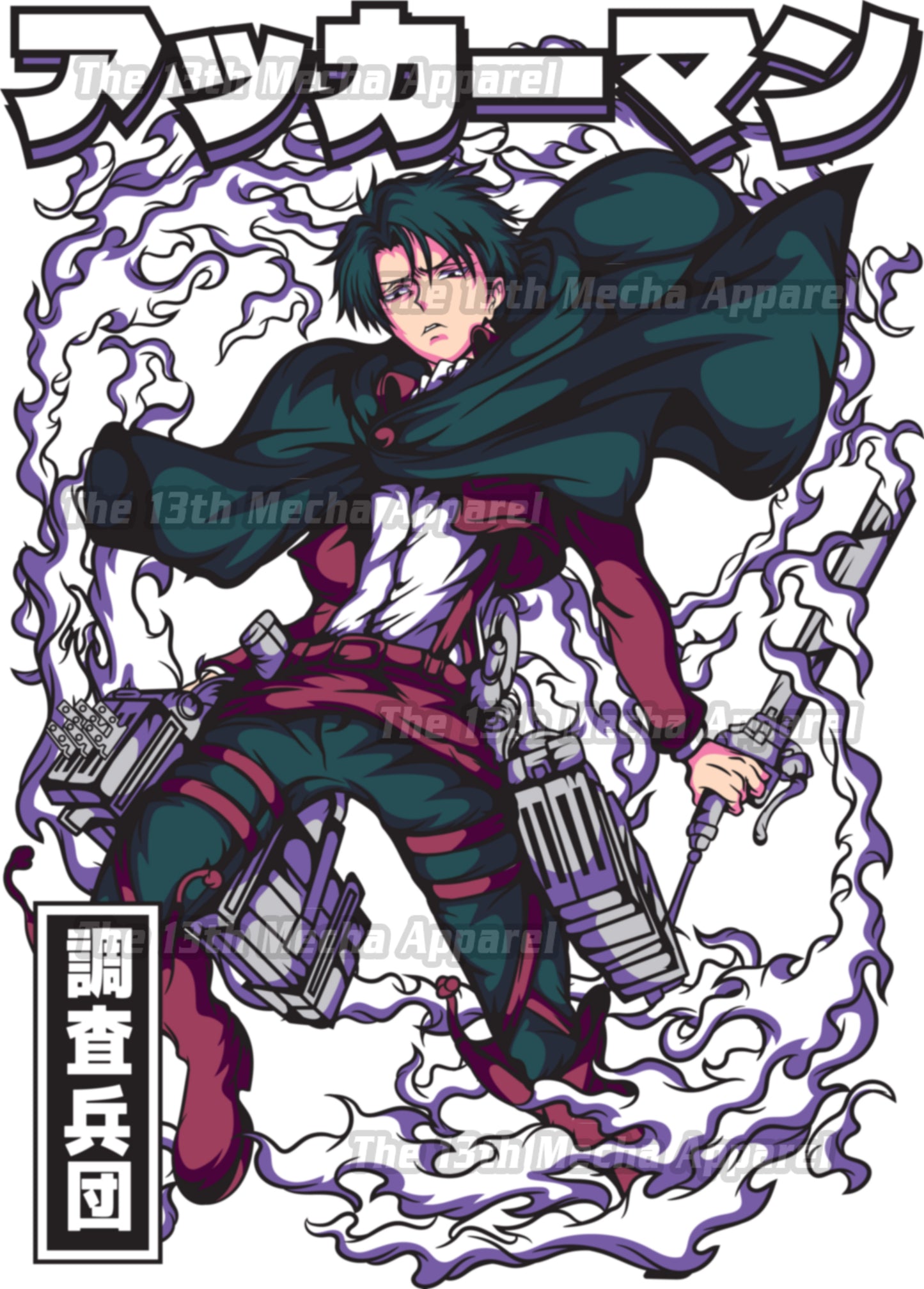 Attack on Titan - Levi Ackerman 02 Premium Anime Design, High Quality DTF Print, 100% Cotton Shirt