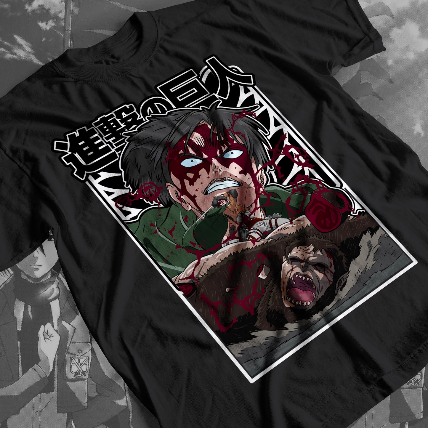 Attack on Titan - Levi Ackerman 03 Premium Anime Design, High Quality DTF Print, 100% Cotton Shirt