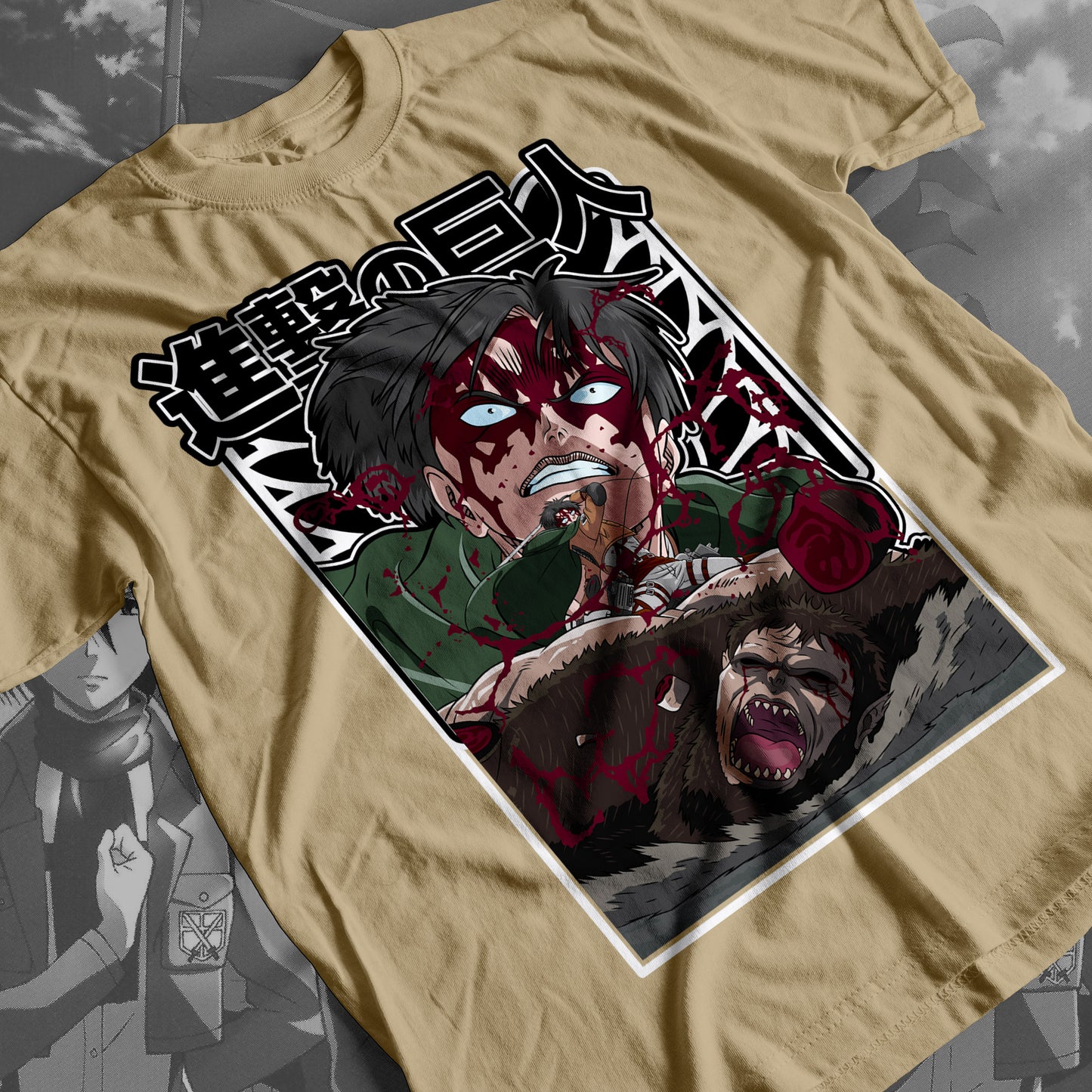 Attack on Titan - Levi Ackerman 03 Premium Anime Design, High Quality DTF Print, 100% Cotton Shirt