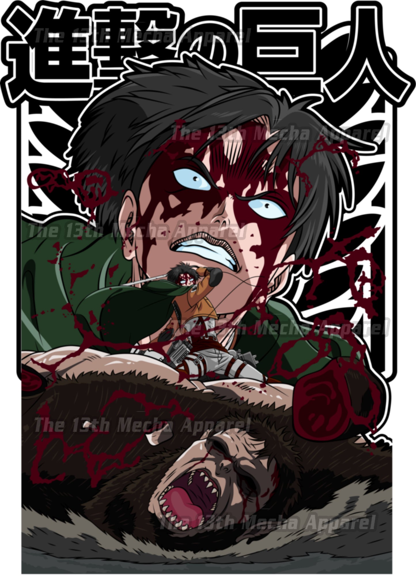 Attack on Titan - Levi Ackerman 03 Premium Anime Design, High Quality DTF Print, 100% Cotton Shirt