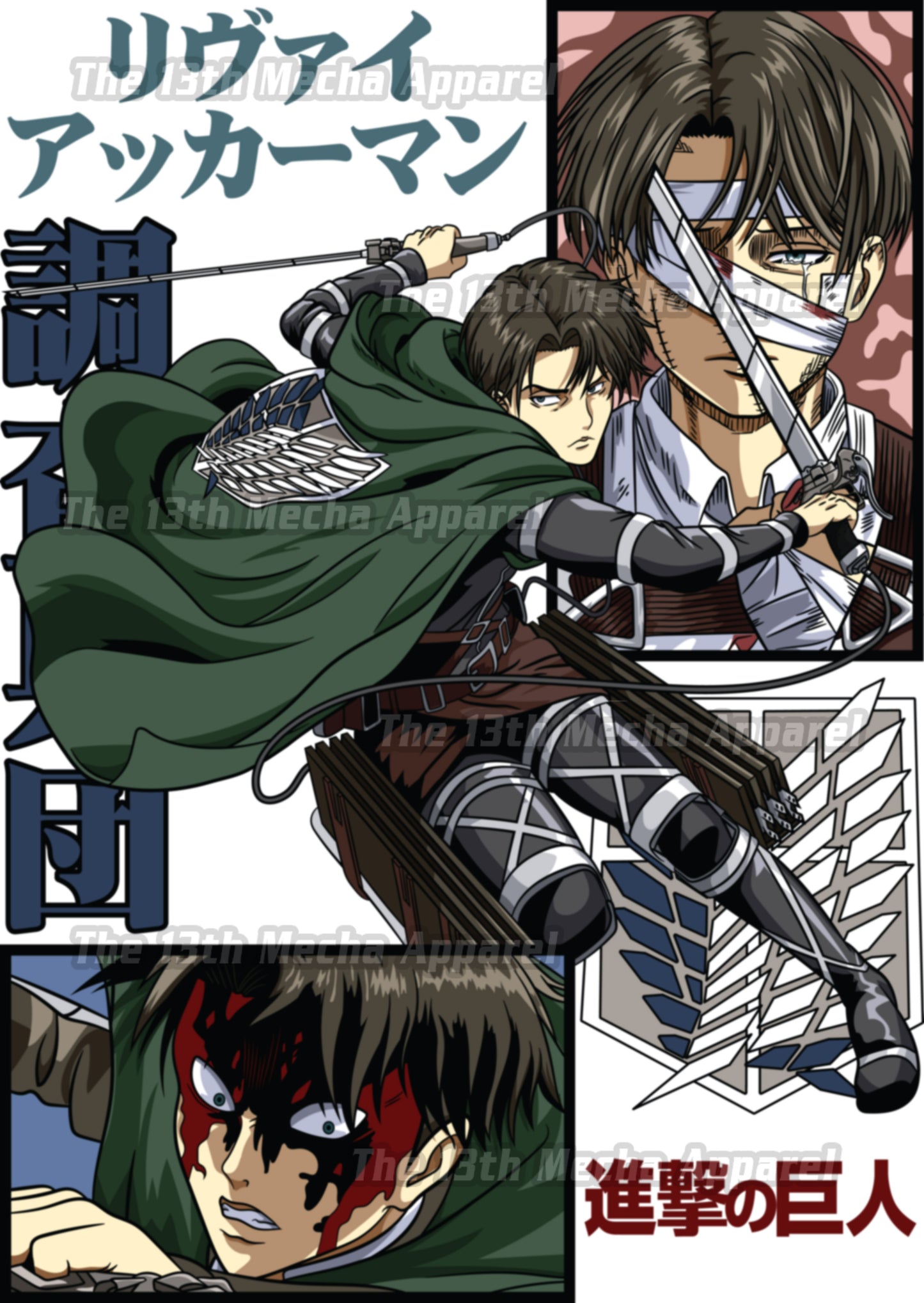 Attack on Titan - Levi Ackerman 04 Premium Anime Design, High Quality DTF Print, 100% Cotton Shirt