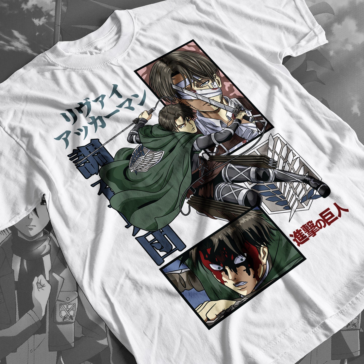 Attack on Titan - Levi Ackerman 04 Premium Anime Design, High Quality DTF Print, 100% Cotton Shirt
