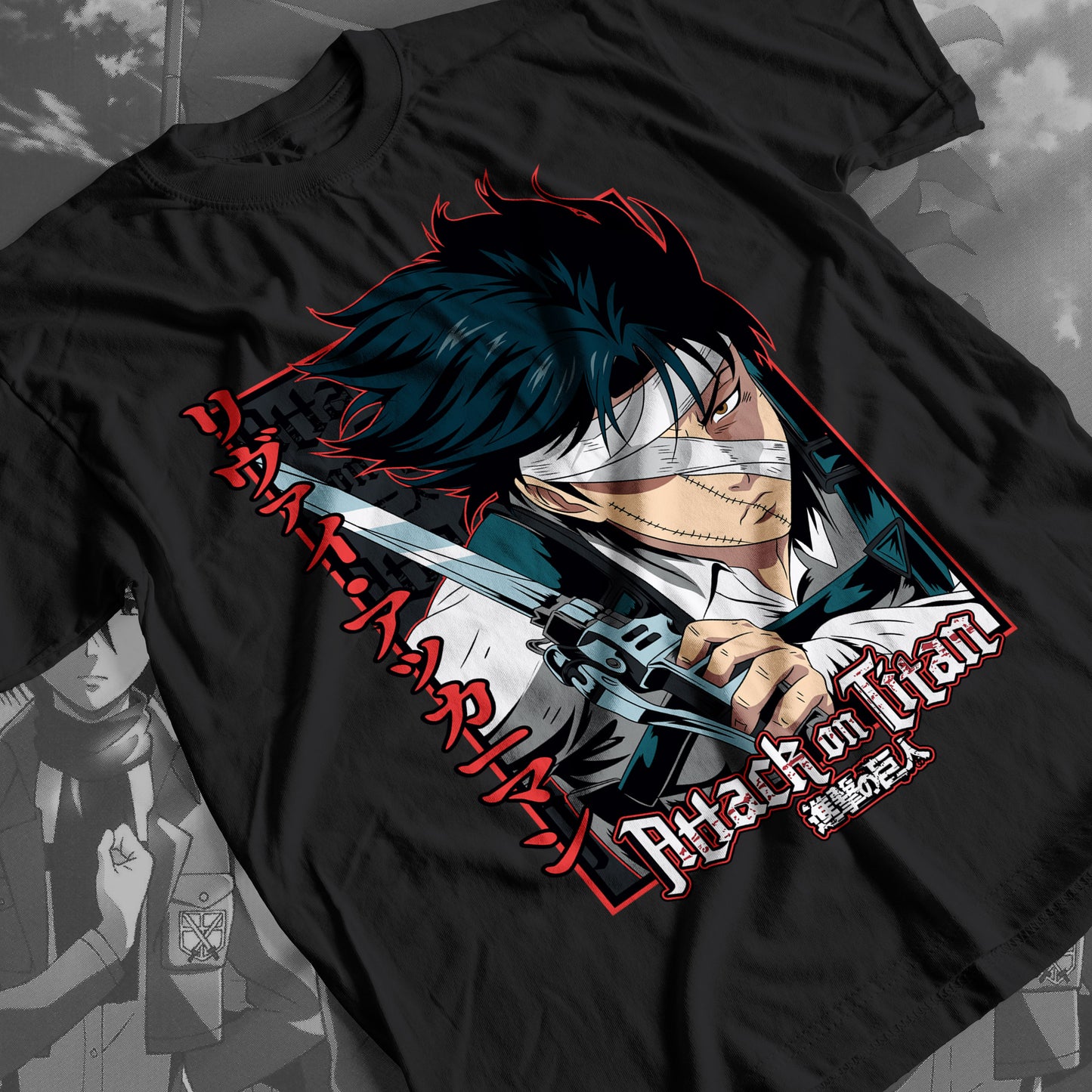 Attack on Titan - Levi Ackerman 01 Premium Anime Design, High Quality DTF Print, 100% Cotton Shirt
