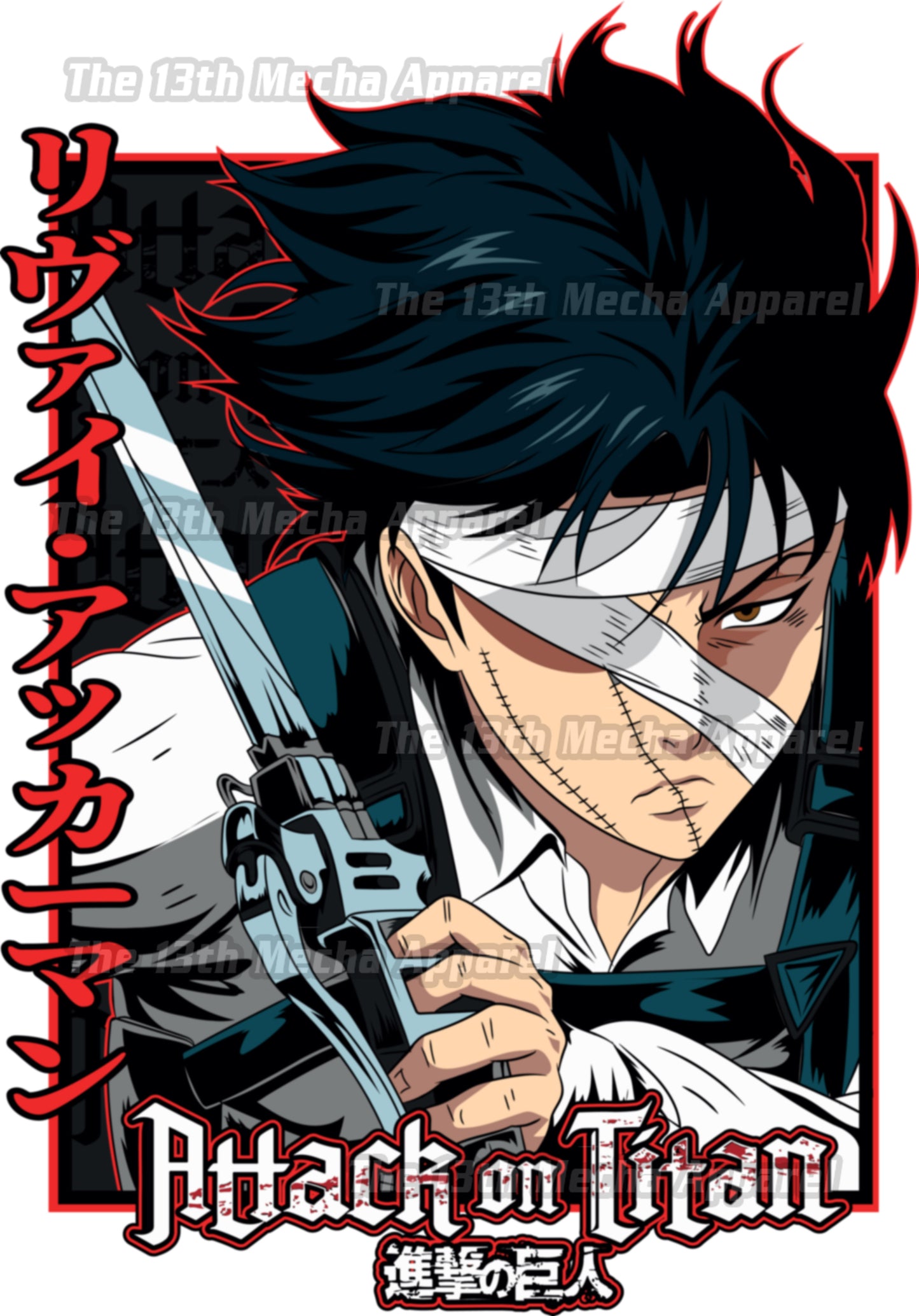 Attack on Titan - Levi Ackerman 01 Premium Anime Design, High Quality DTF Print, 100% Cotton Shirt