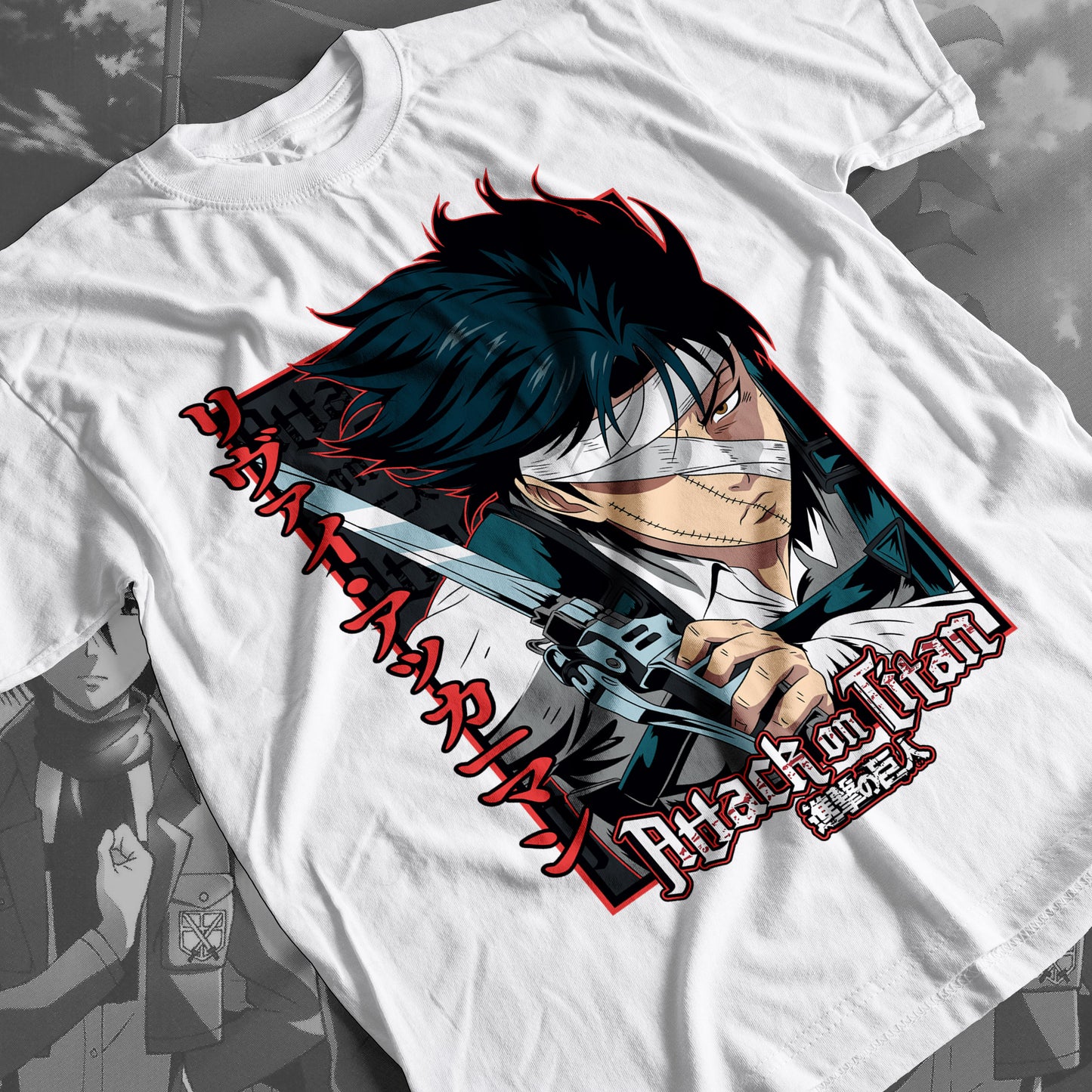 Attack on Titan - Levi Ackerman 01 Premium Anime Design, High Quality DTF Print, 100% Cotton Shirt