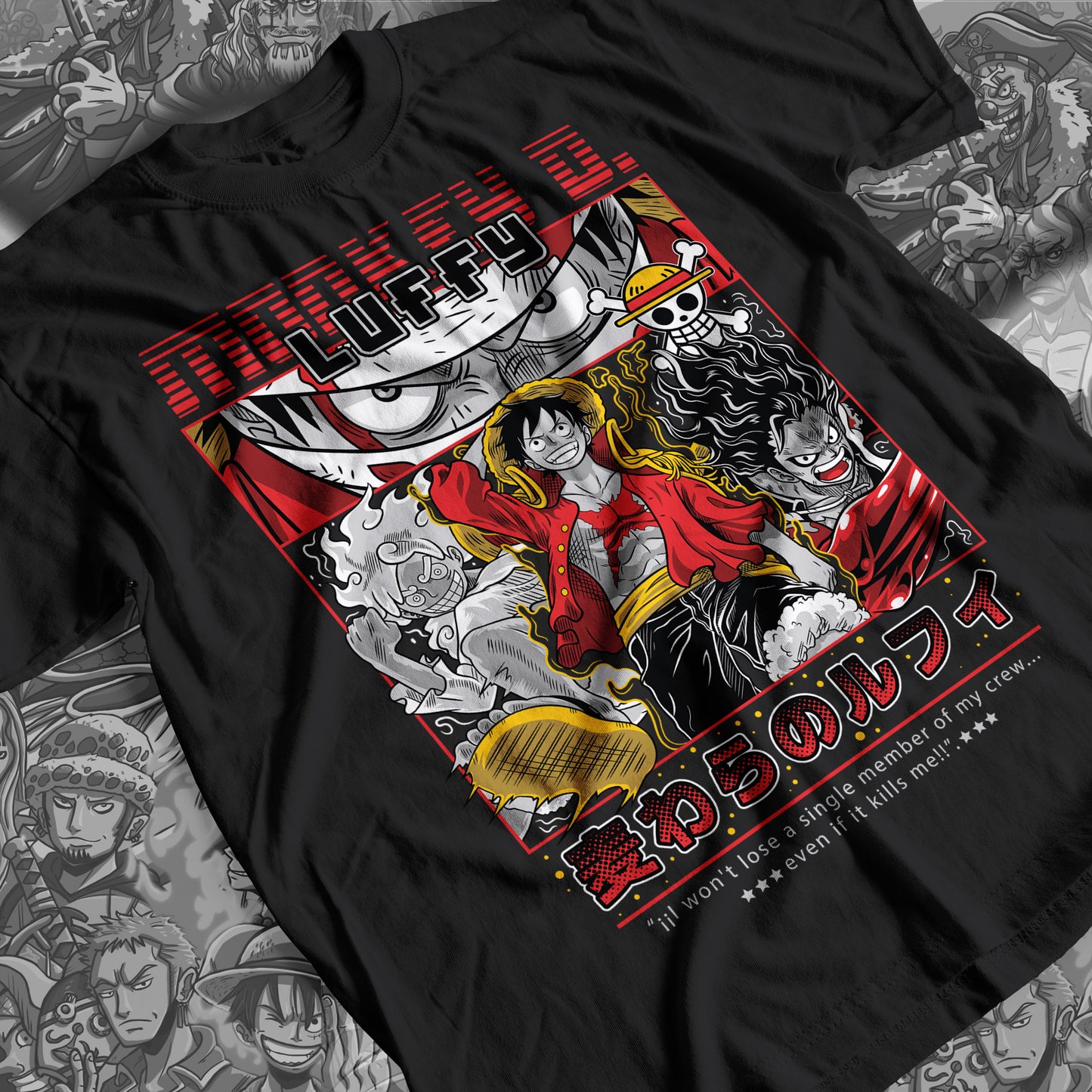 One Piece - Monkey D. Luffy 04 Premium Anime Design, High Quality DTF Print, 100% Cotton Shirt