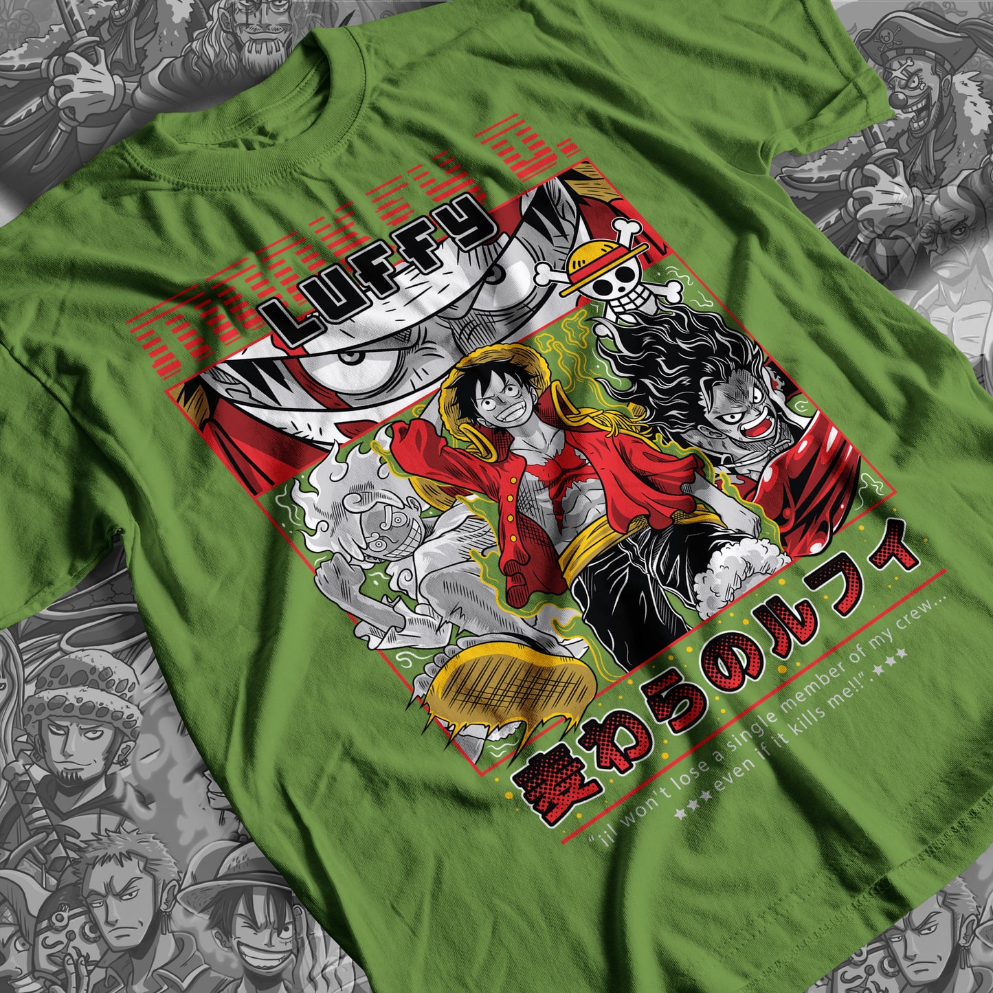 One Piece - Monkey D. Luffy 04 Premium Anime Design, High Quality DTF Print, 100% Cotton Shirt