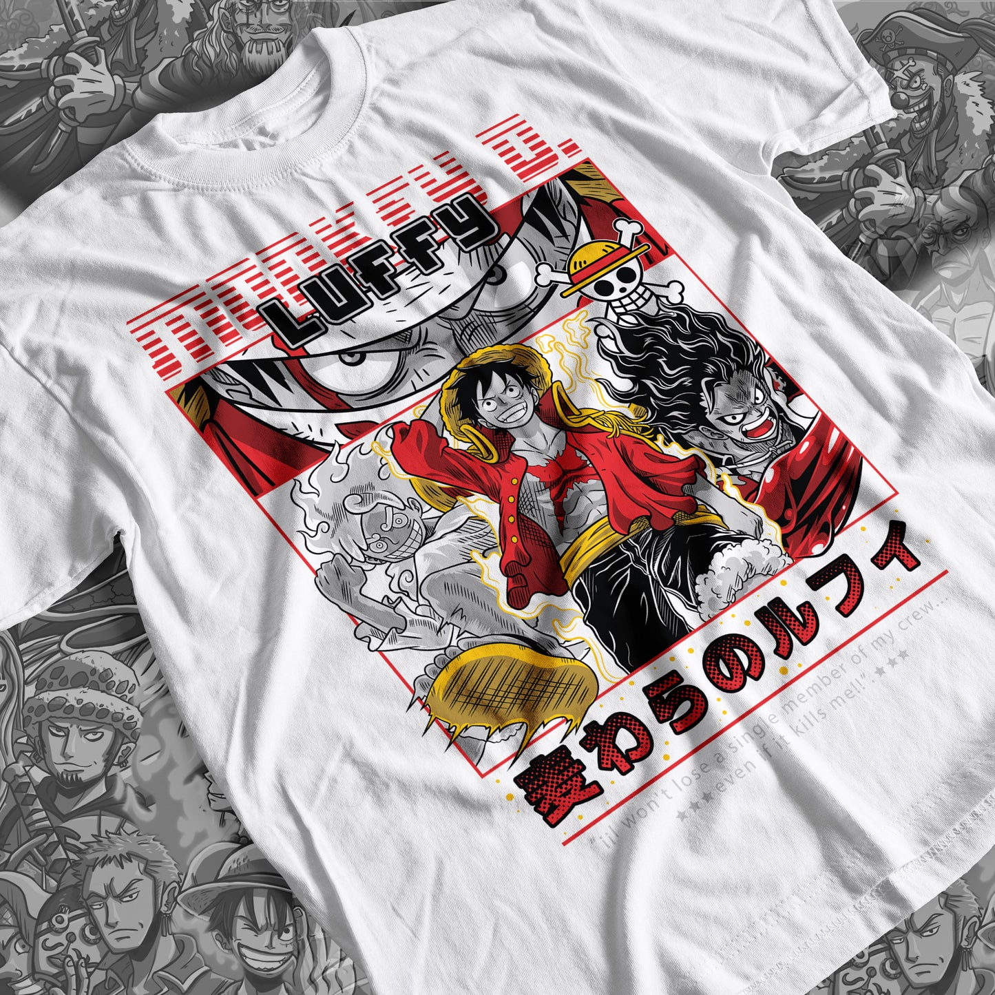 One Piece - Monkey D. Luffy 04 Premium Anime Design, High Quality DTF Print, 100% Cotton Shirt