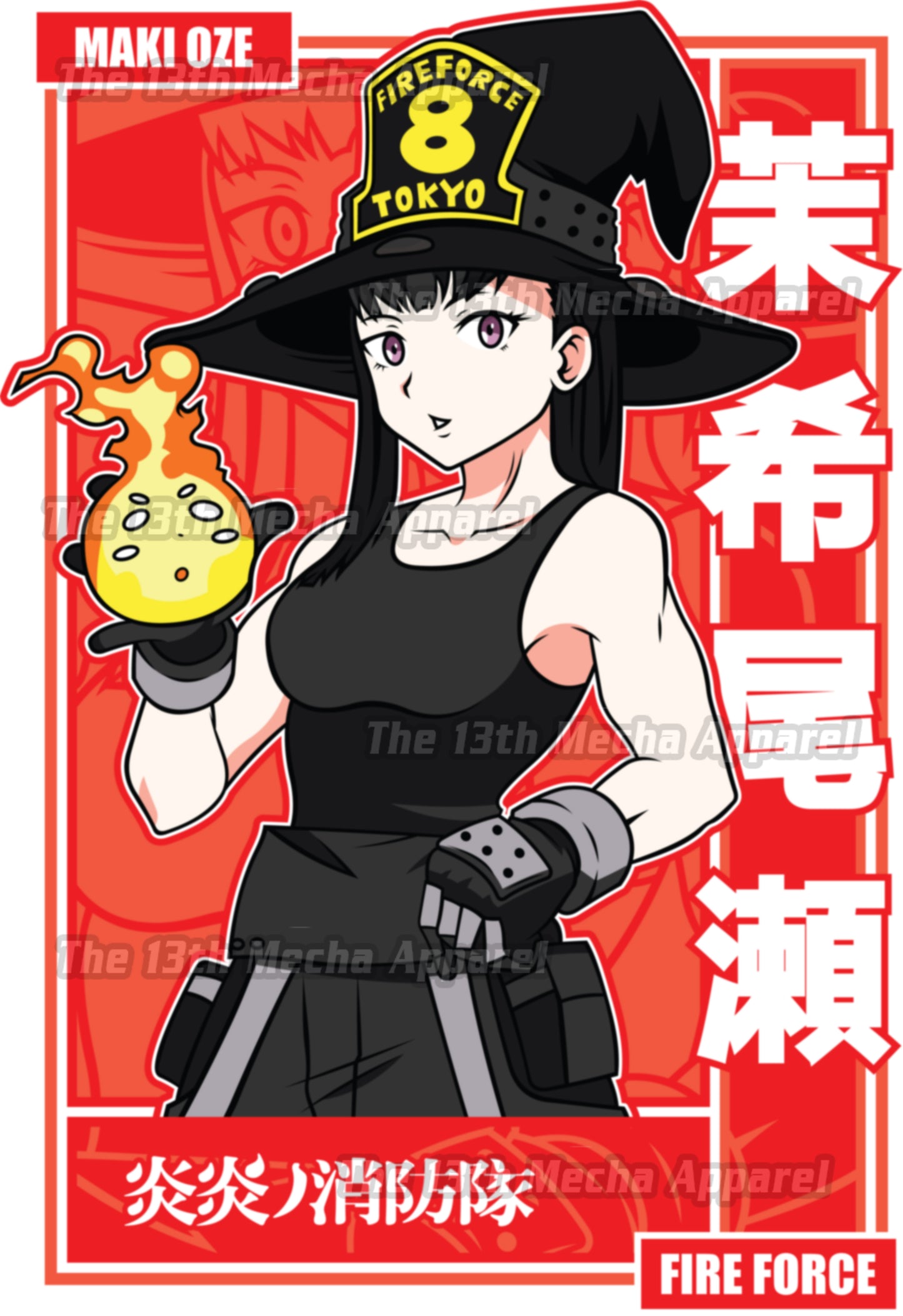 Fire Force- Maki Oze 01 Premium Anime Design, High Quality DTF Print, 100% Cotton Shirt