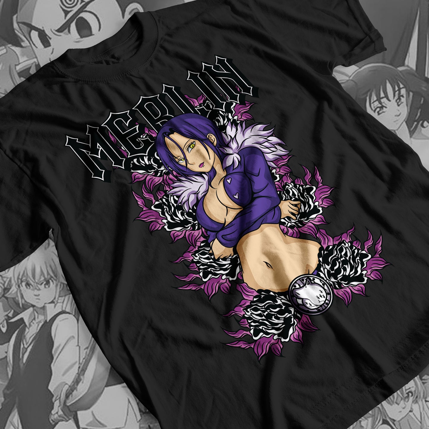 7 Deadly Sins Boar Sin of Gluttony - Merlin 02 Premium Anime Design, High Quality DTF Print, 100% Cotton Shirt