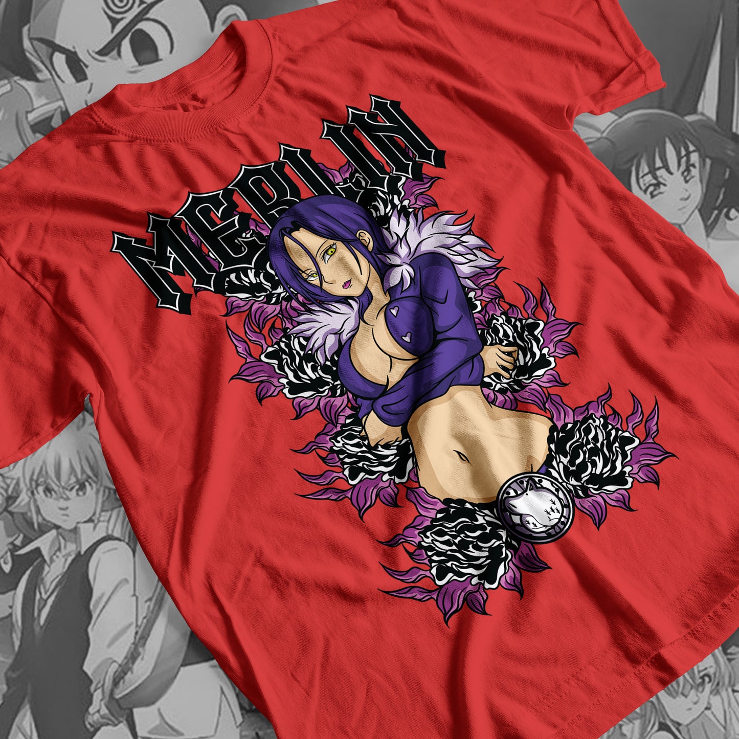 7 Deadly Sins Boar Sin of Gluttony - Merlin 02 Premium Anime Design, High Quality DTF Print, 100% Cotton Shirt