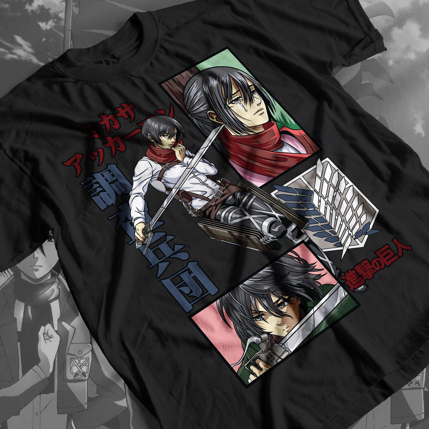 Attack on Titan - Mikasa Ackerman 01 Premium Anime Design, High Quality DTF Print, 100% Cotton Shirt