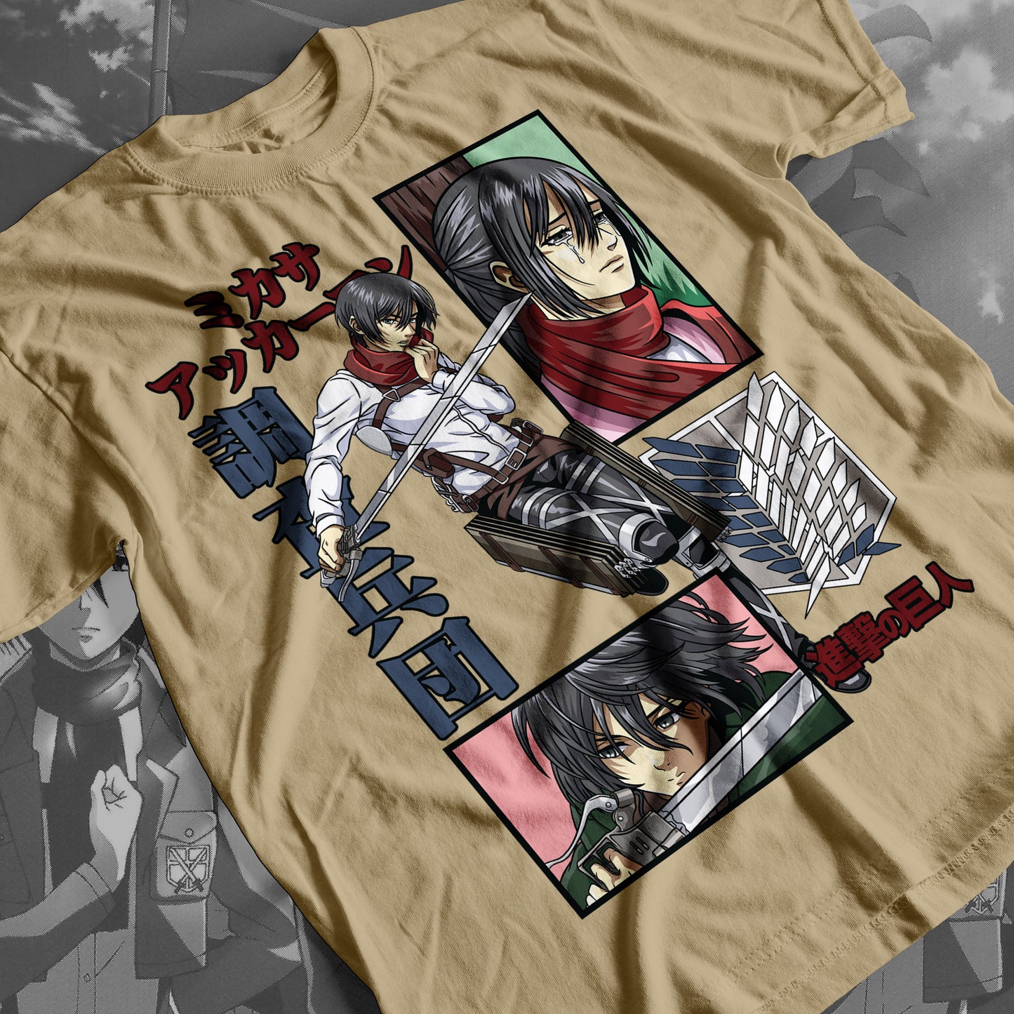 Attack on Titan - Mikasa Ackerman 01 Premium Anime Design, High Quality DTF Print, 100% Cotton Shirt