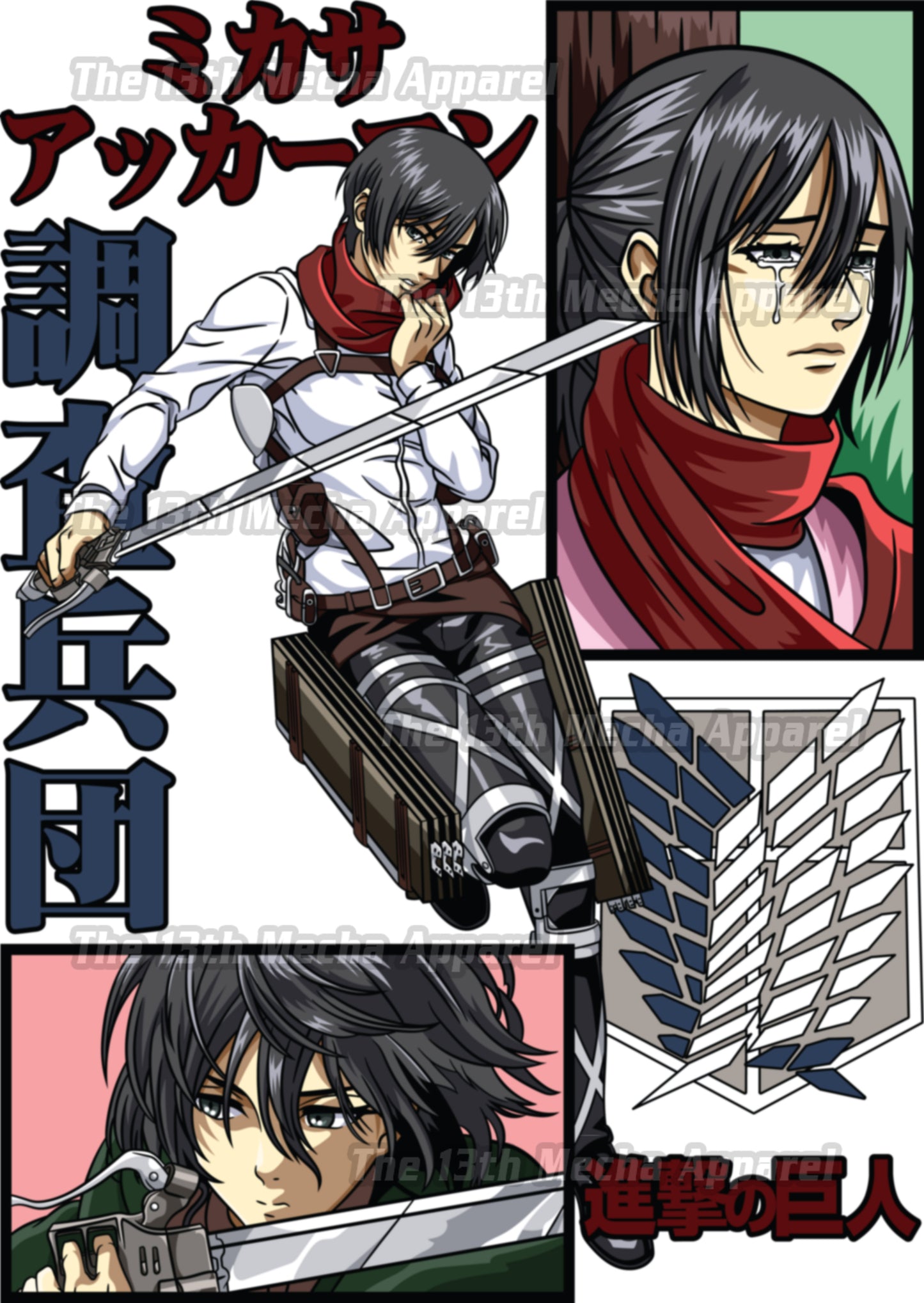 Attack on Titan - Mikasa Ackerman 01 Premium Anime Design, High Quality DTF Print, 100% Cotton Shirt