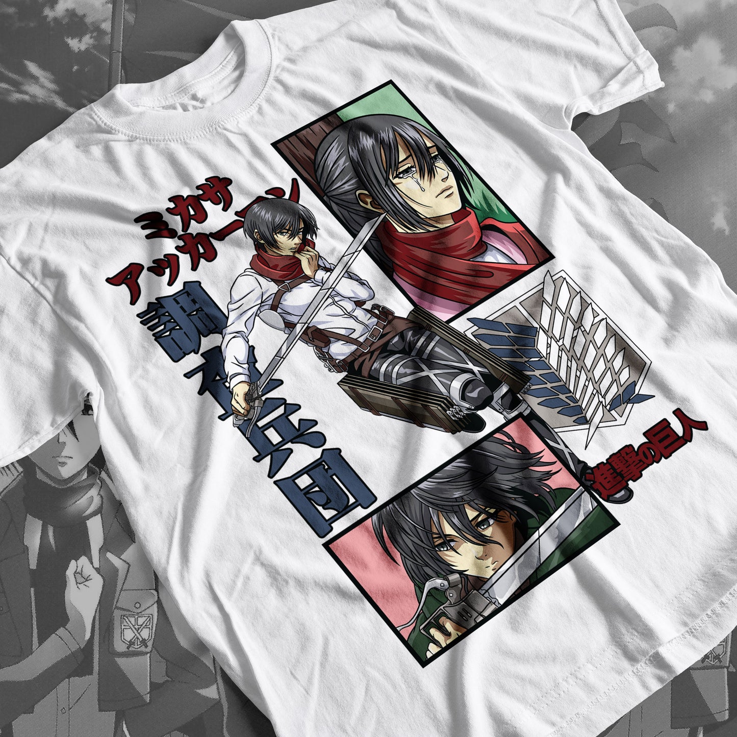 Attack on Titan - Mikasa Ackerman 01 Premium Anime Design, High Quality DTF Print, 100% Cotton Shirt
