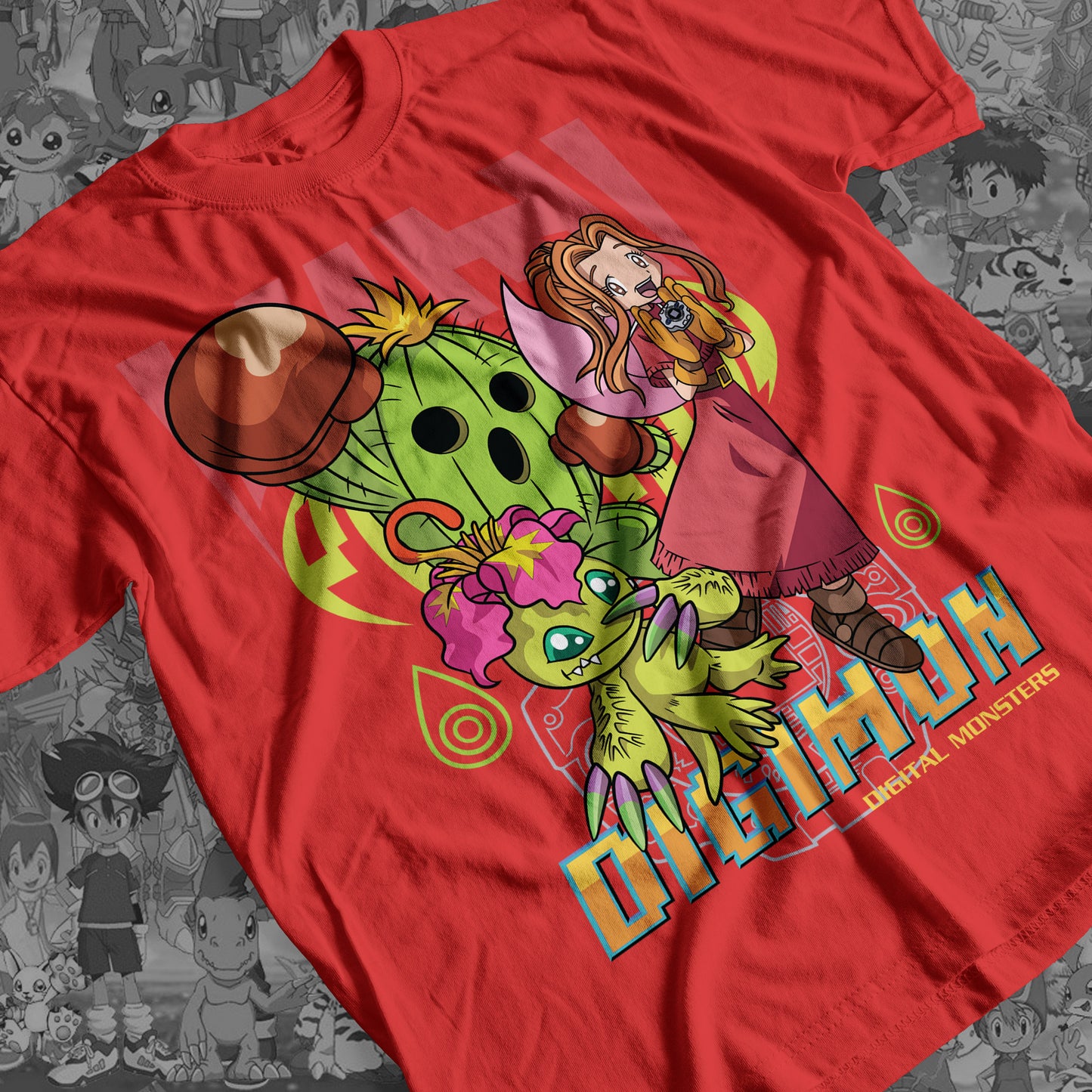 Digimon: Mimi and Palmon 01 Premium Anime Design, High Quality DTF Print, 100% Cotton Shirt