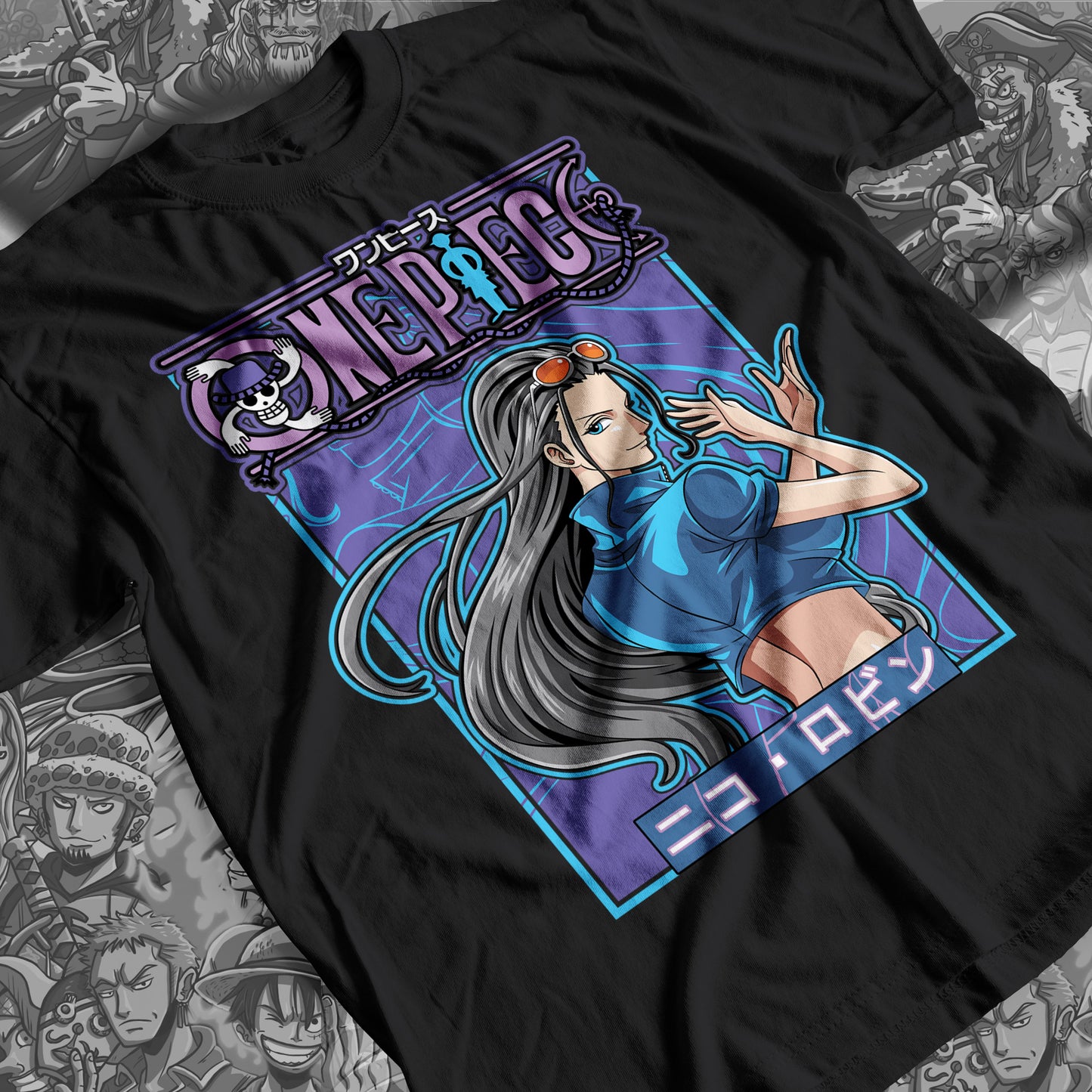 One Piece - Nico Robin Premium Anime Design, High Quality DTF Print, 100% Cotton Shirt