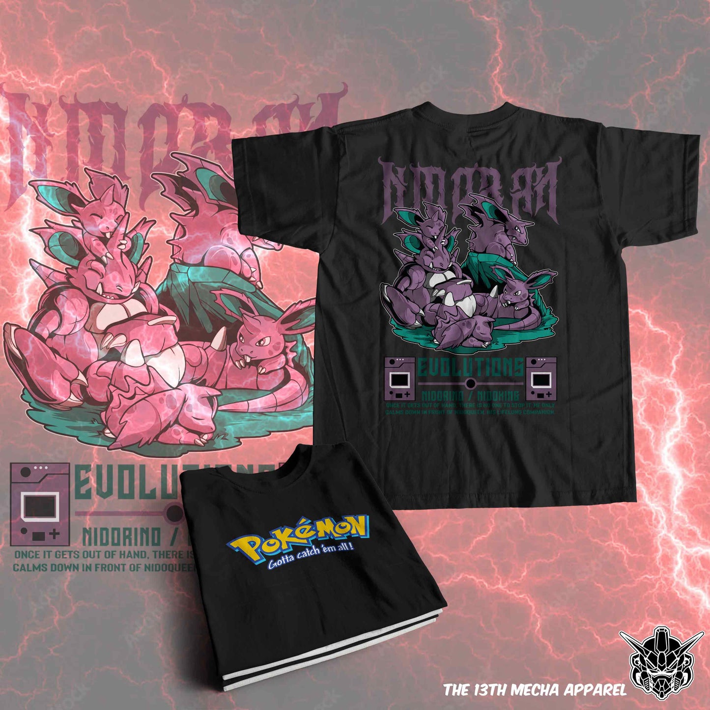 Pokemon - Nidorino 01 Premium Anime Design, High Quality DTF Print, 100% Cotton Shirt