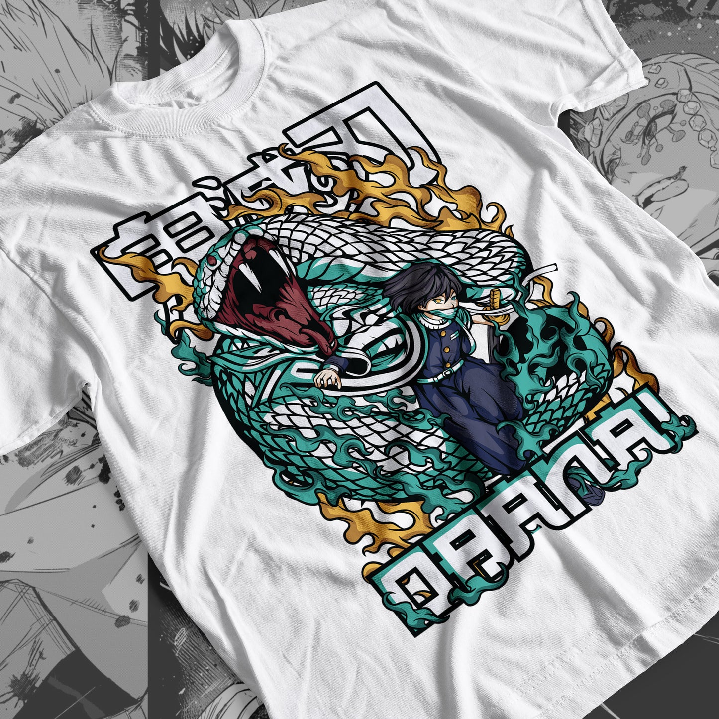 Demon Slayer - Obanai Iguro 03 Premium Anime Design, High Quality DTF Print, 100% Cotton Shirt