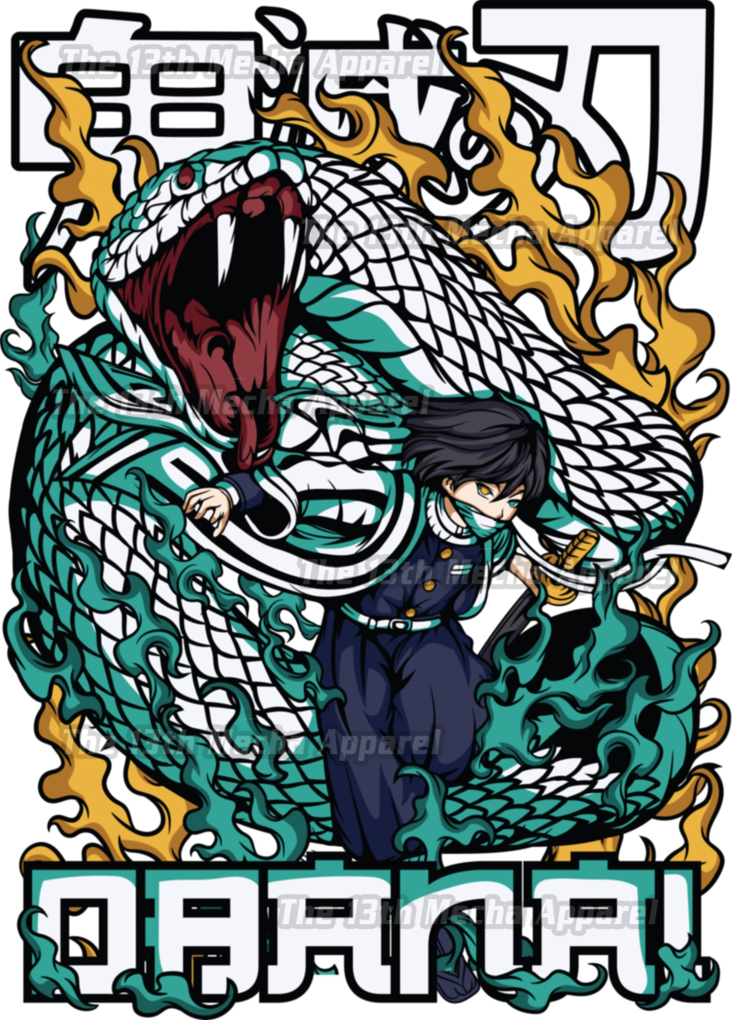 Demon Slayer - Obanai Iguro 03 Premium Anime Design, High Quality DTF Print, 100% Cotton Shirt