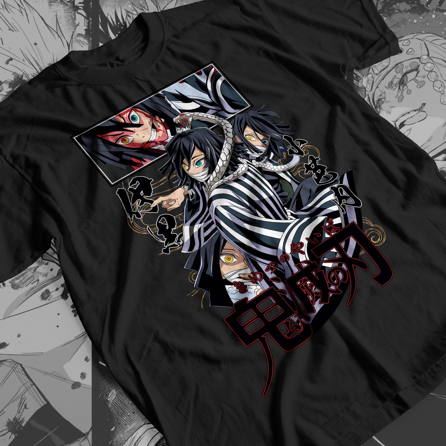 Demon Slayer - Obanai Iguro 05 Premium Anime Design, High Quality DTF Print, 100% Cotton Shirt
