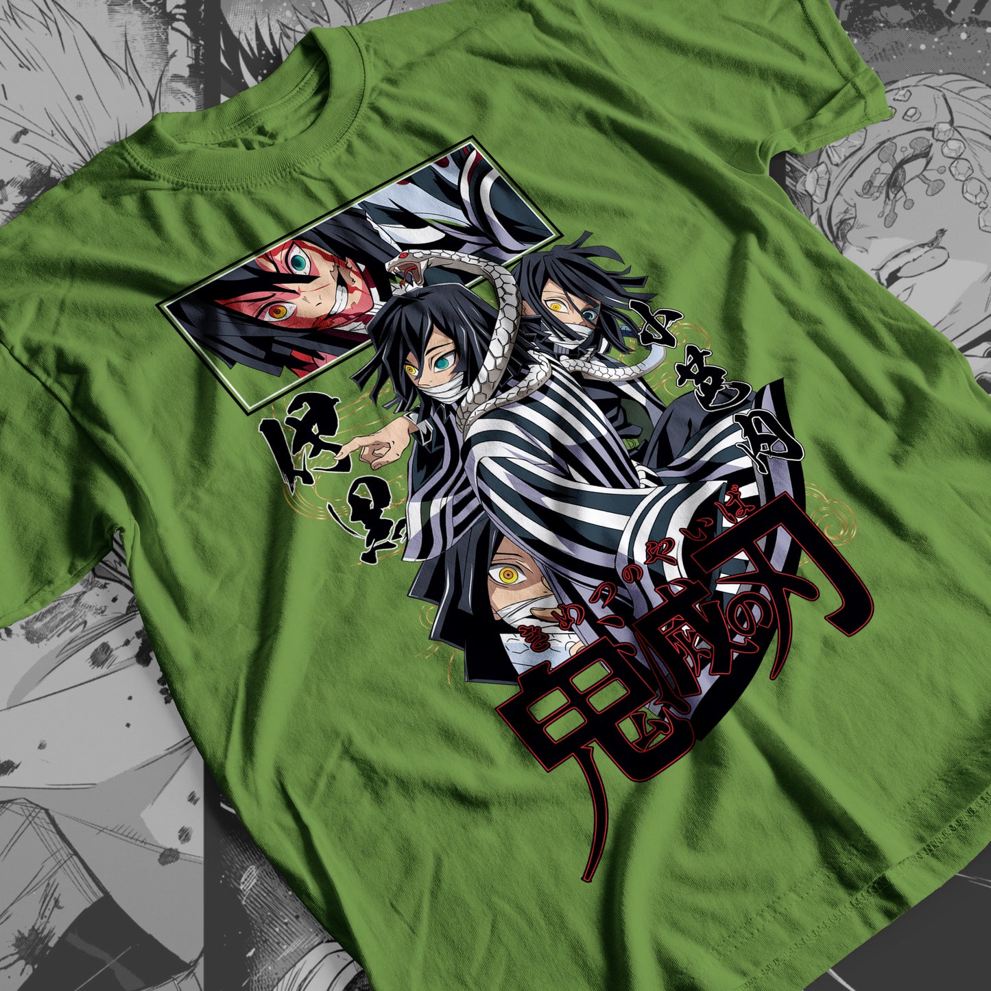 Demon Slayer - Obanai Iguro 05 Premium Anime Design, High Quality DTF Print, 100% Cotton Shirt