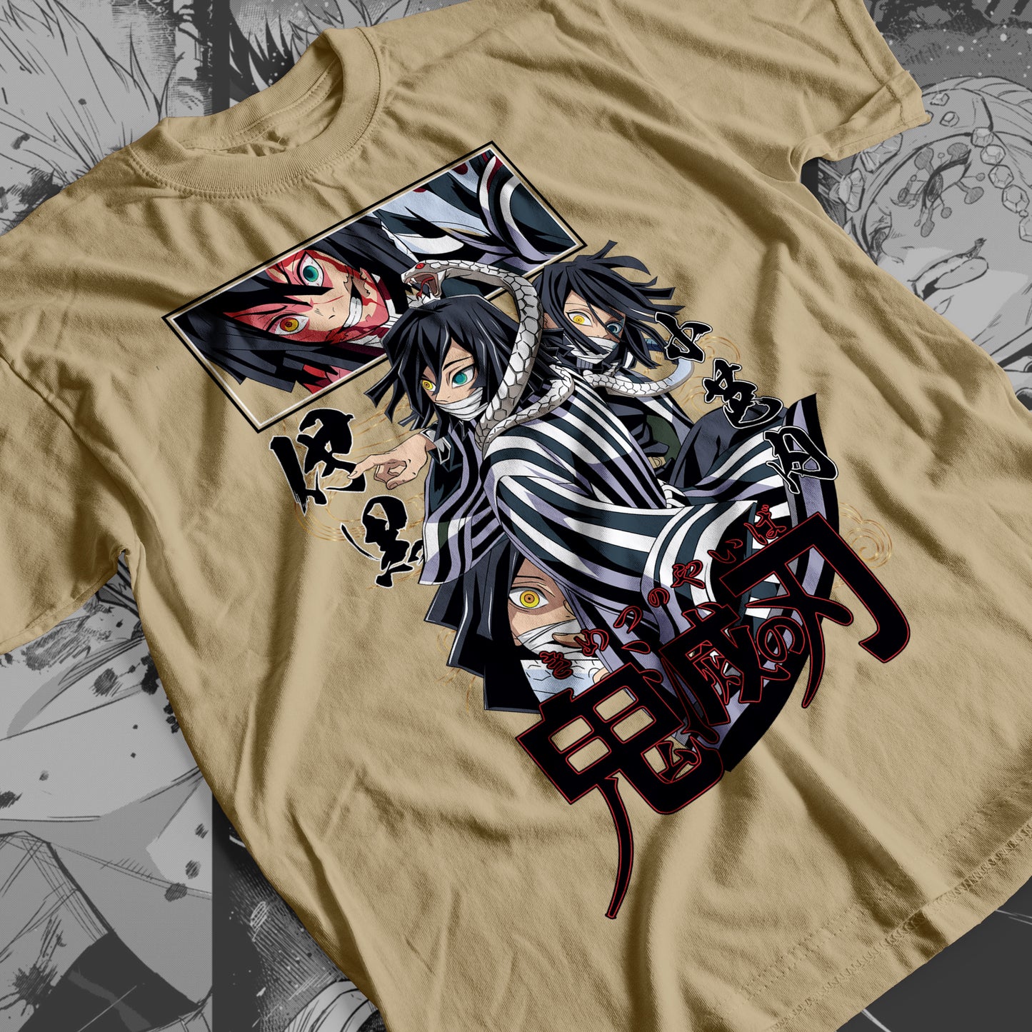 Demon Slayer - Obanai Iguro 05 Premium Anime Design, High Quality DTF Print, 100% Cotton Shirt