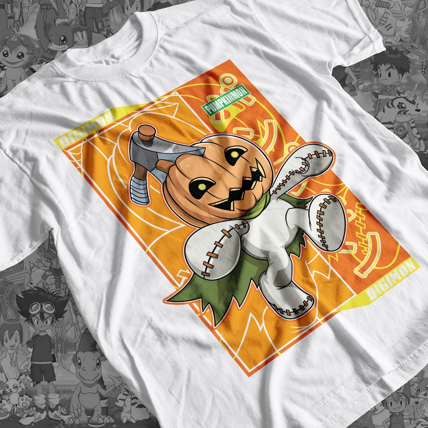 Digimon: Pumpkinmon 01 Premium Anime Design, High Quality DTF Print, 100% Cotton Shirt