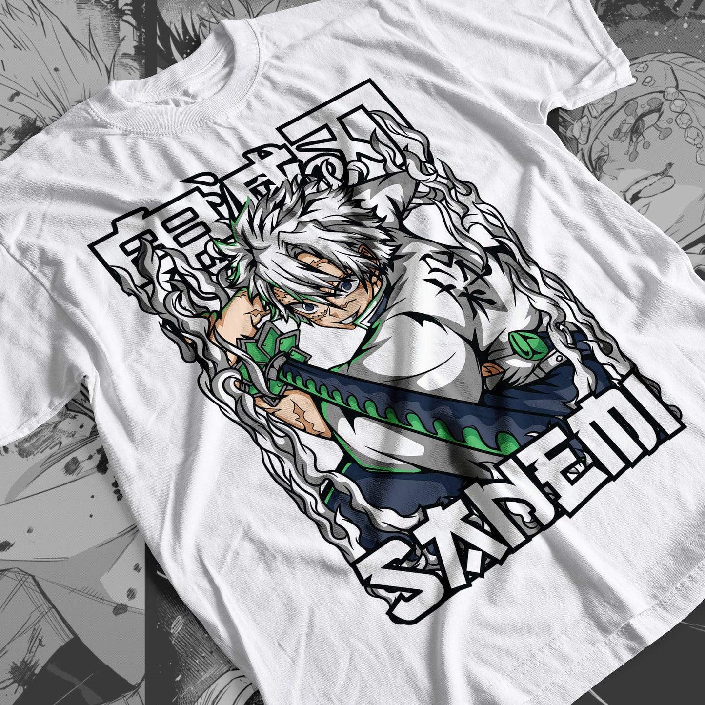 Demon Slayer - Sanemi Shinazugawa 05 Premium Anime Design, High Quality DTF Print, 100% Cotton Shirt