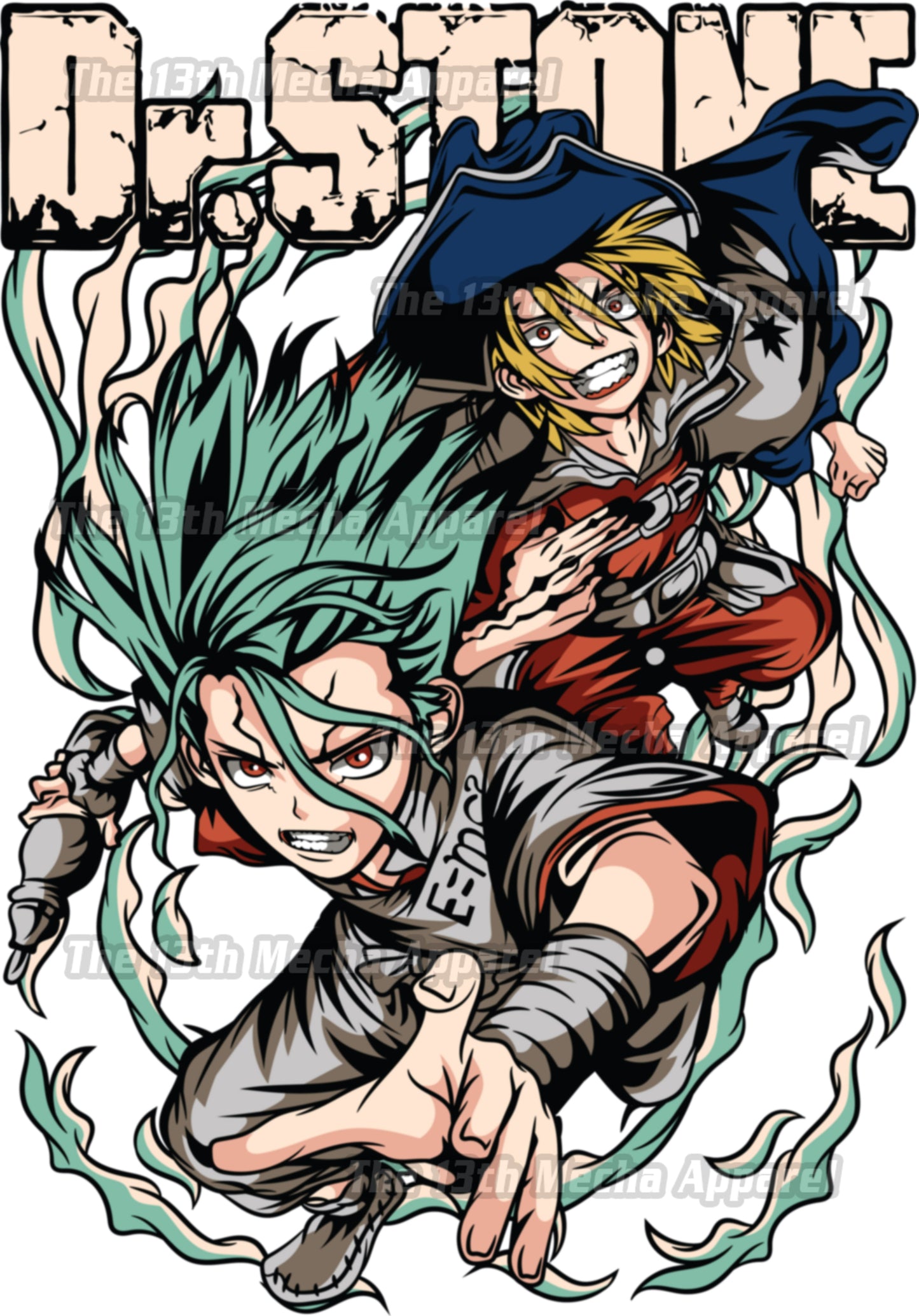 Dr. Stone - Senku and Ryusi Nanami 01 Premium Anime Design, High Quality DTF Print, 100% Cotton Shirt
