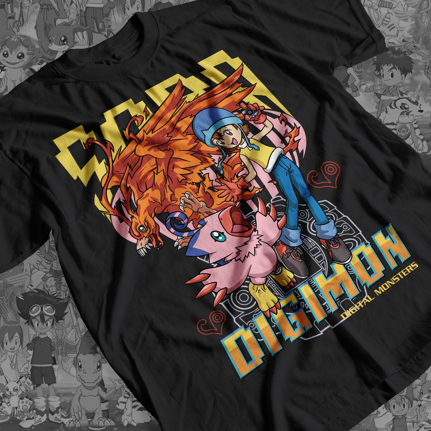 Digimon: Sora and Piyomon 01 Premium Anime Design, High Quality DTF Print, 100% Cotton Shirt