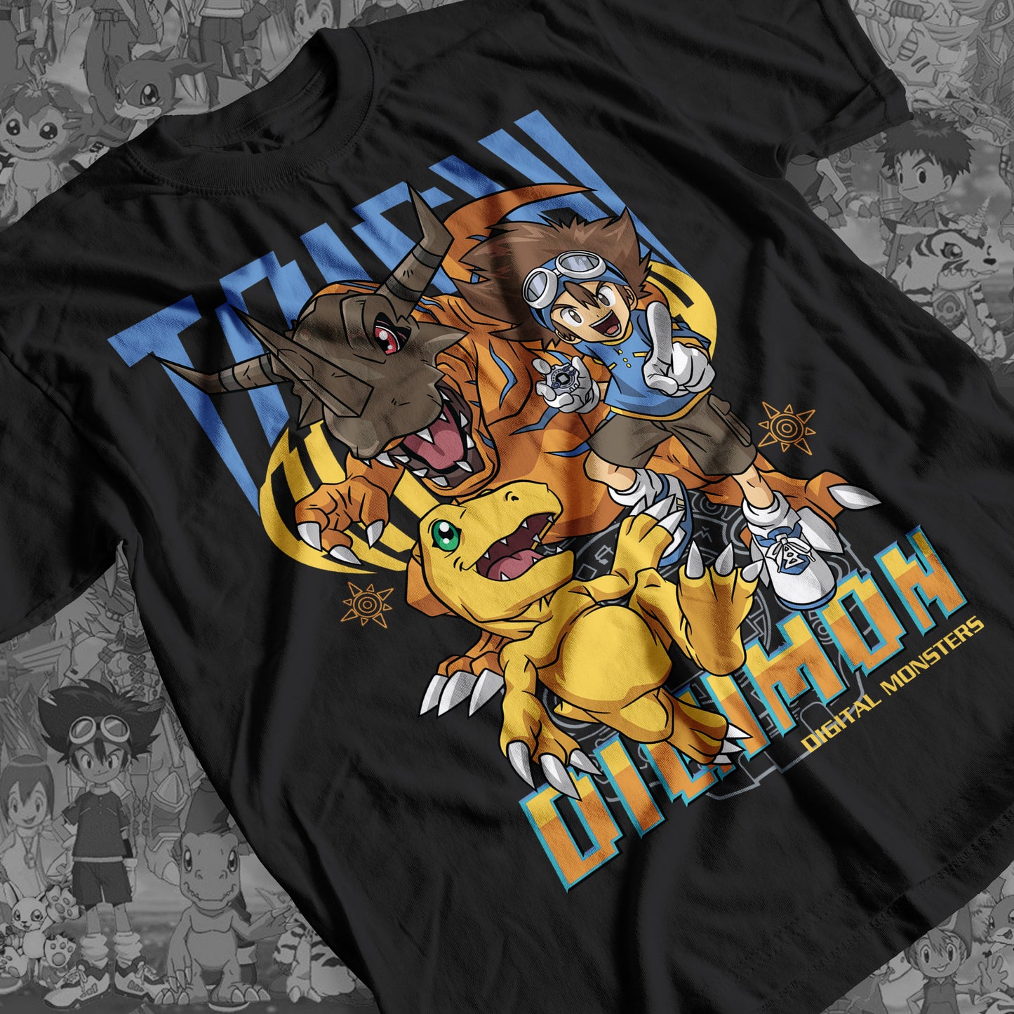 Digimon: Taichi Kimiya and Agumon 01 Premium Anime Design, High Quality DTF Print, 100% Cotton Shirt