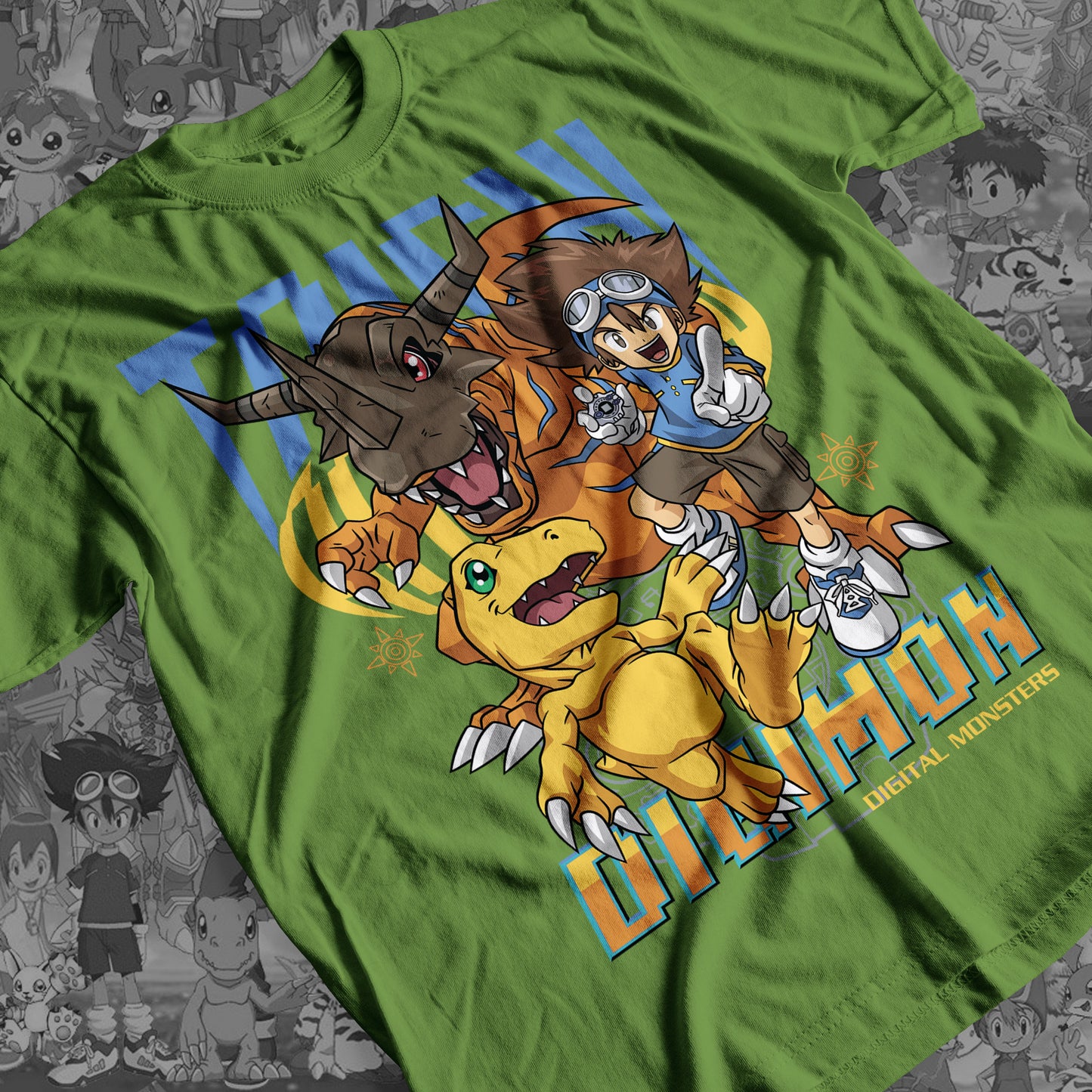 Digimon: Taichi Kimiya and Agumon 01 Premium Anime Design, High Quality DTF Print, 100% Cotton Shirt