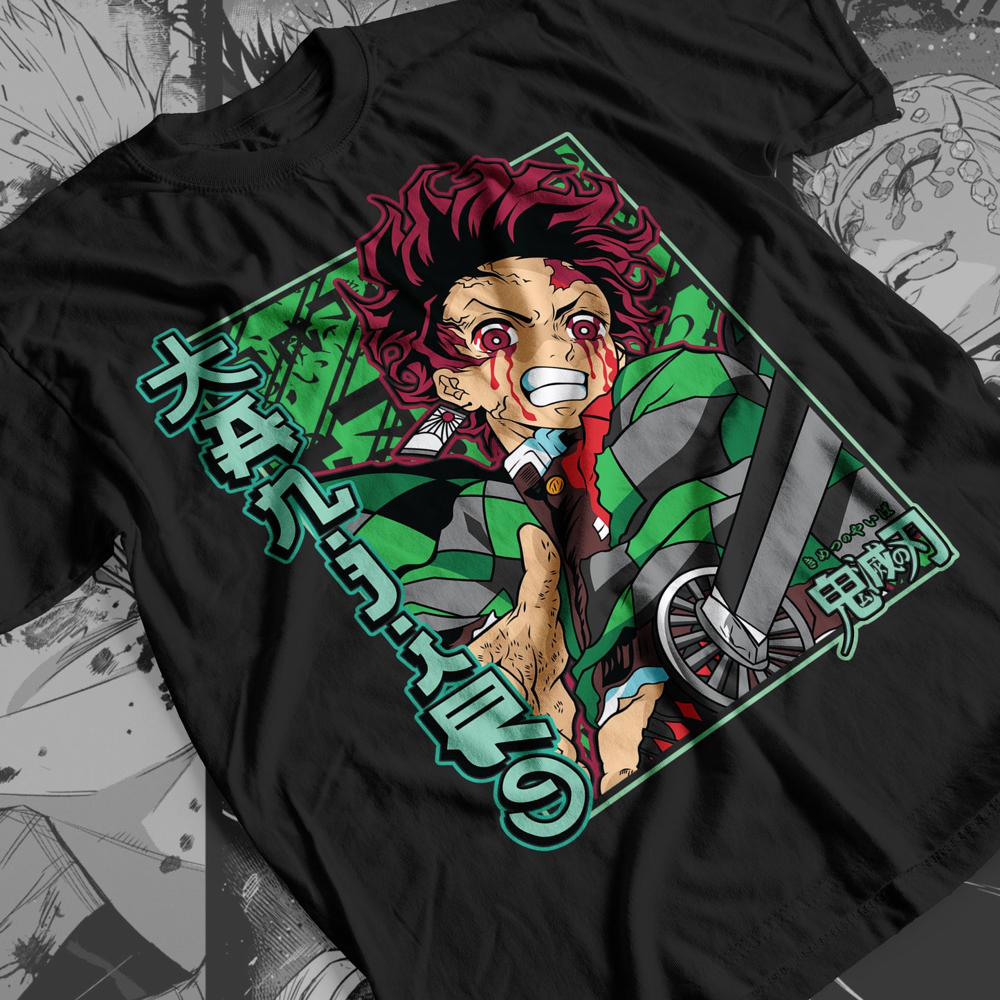 Demon Slayer - Tanjiro Kamado 02 Premium Anime Design, High Quality DTF Print, 100% Cotton Shirt