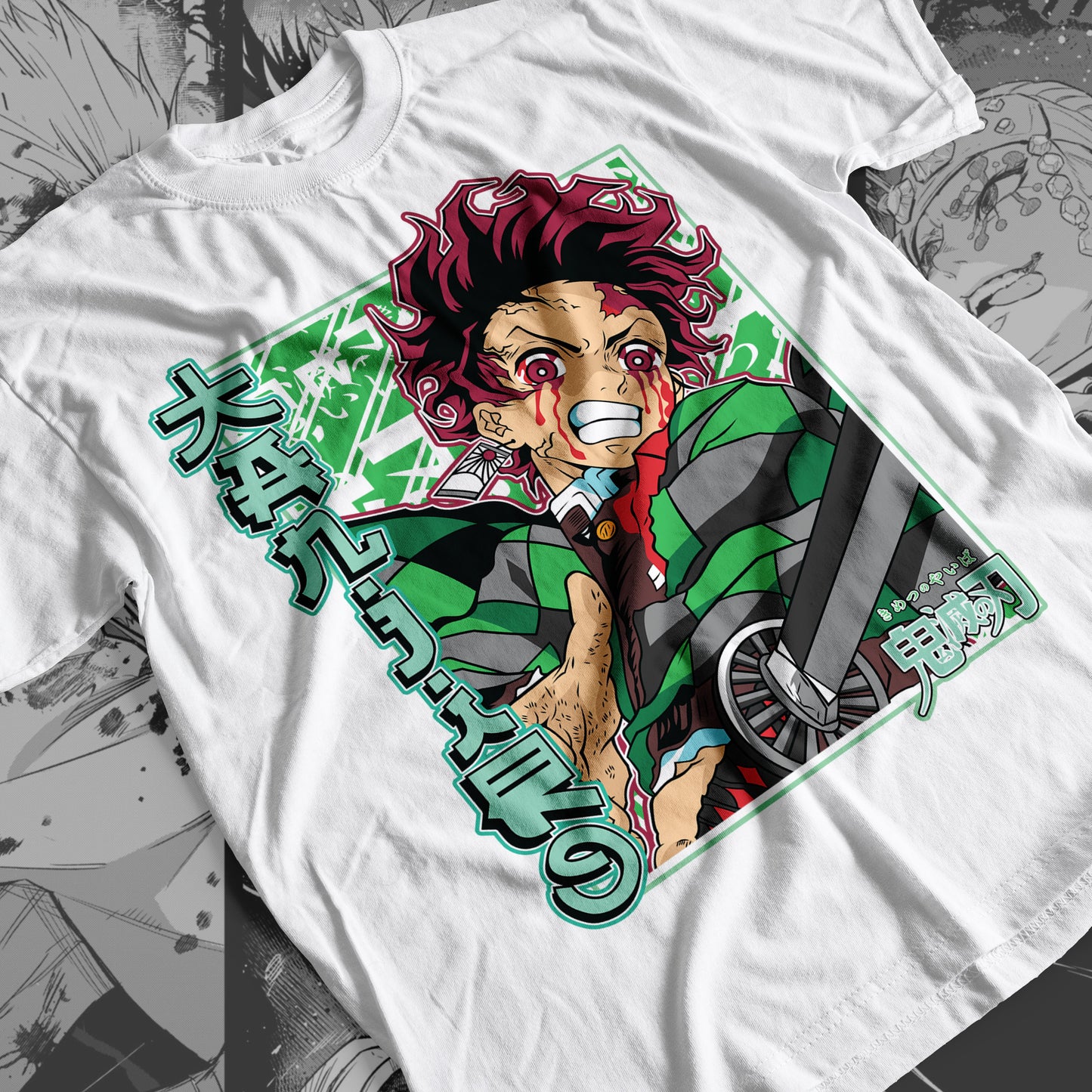 Demon Slayer - Tanjiro Kamado 02 Premium Anime Design, High Quality DTF Print, 100% Cotton Shirt