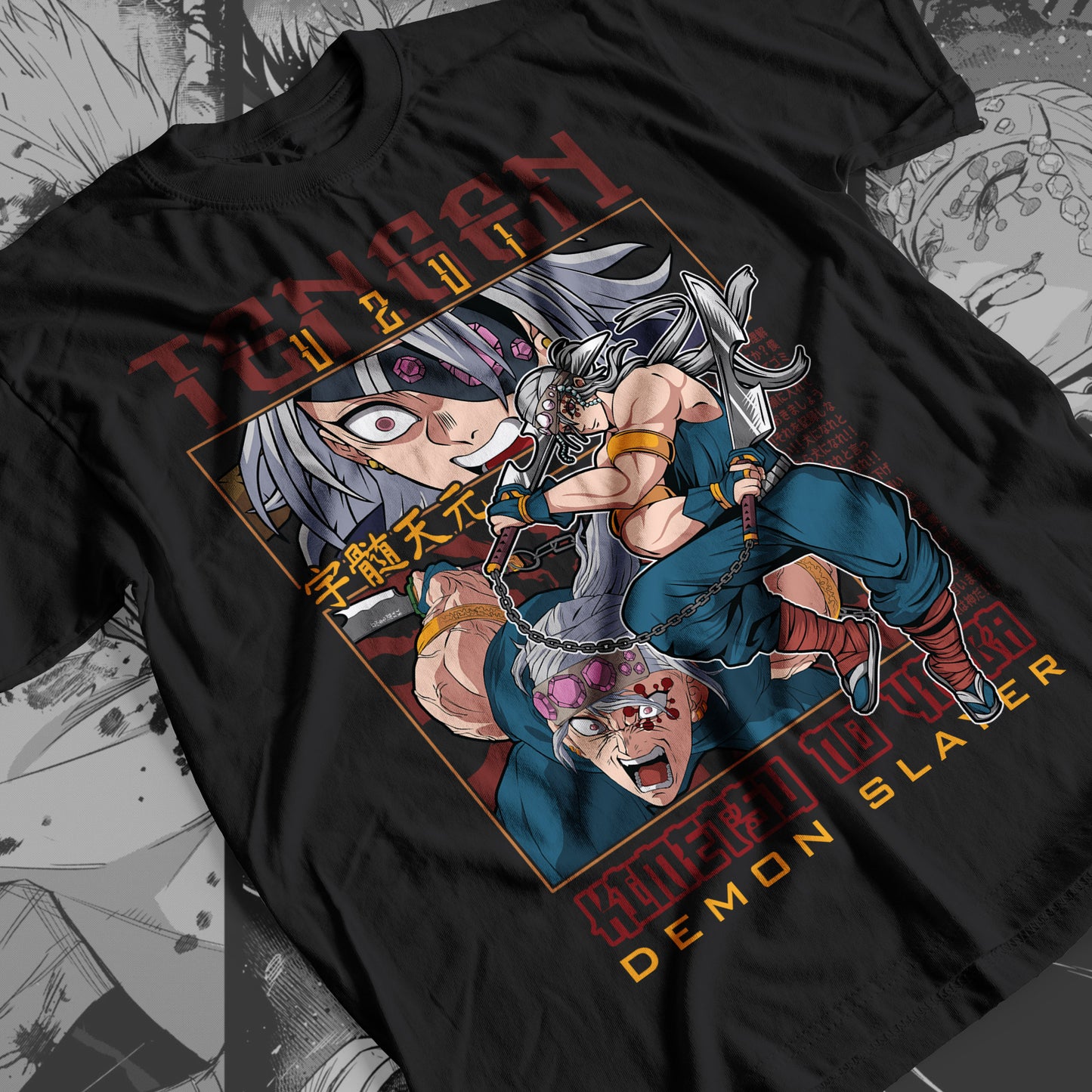 Demon Slayer - Tengen Uzui 03 Premium Anime Design, High Quality DTF Print, 100% Cotton Shirt