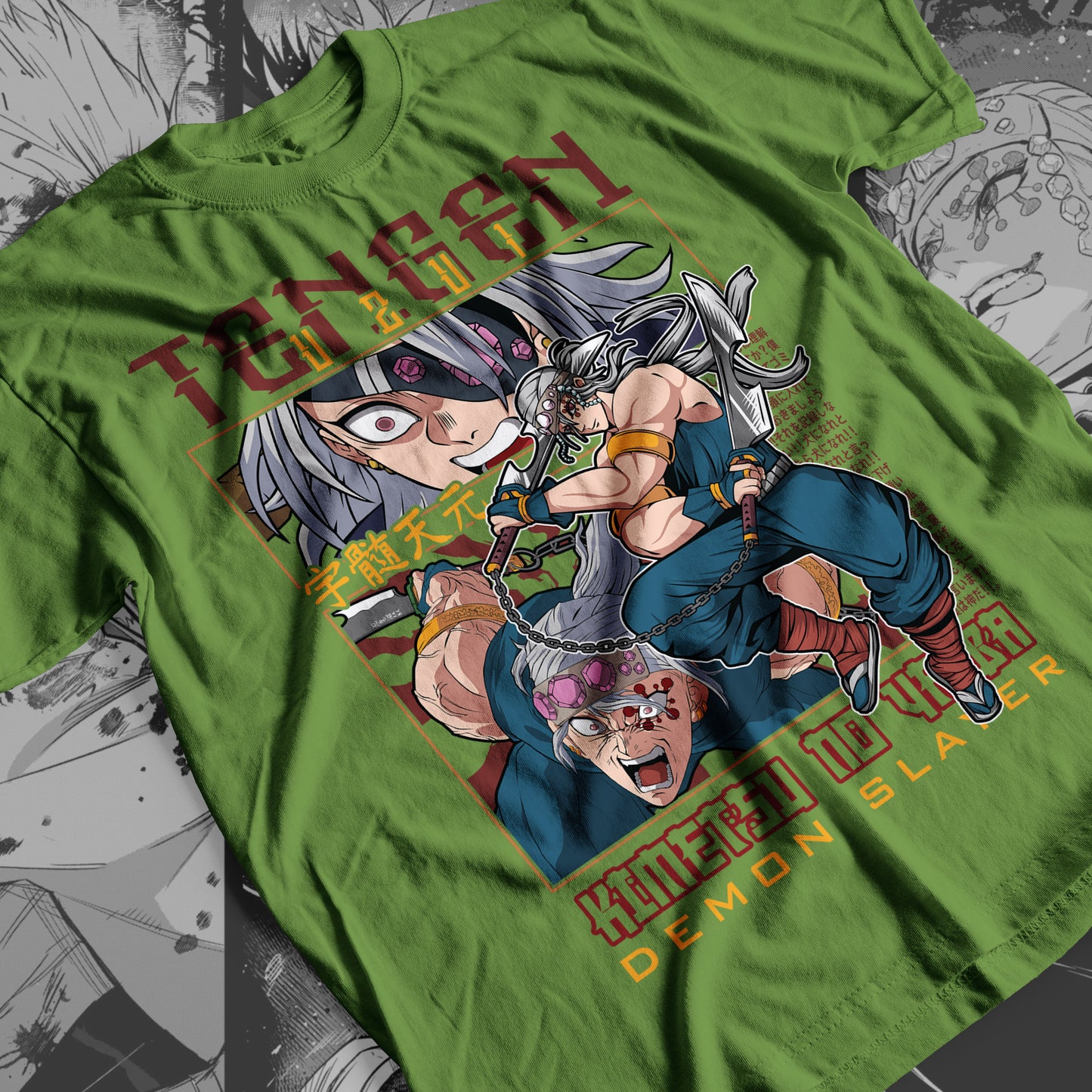 Demon Slayer - Tengen Uzui 03 Premium Anime Design, High Quality DTF Print, 100% Cotton Shirt