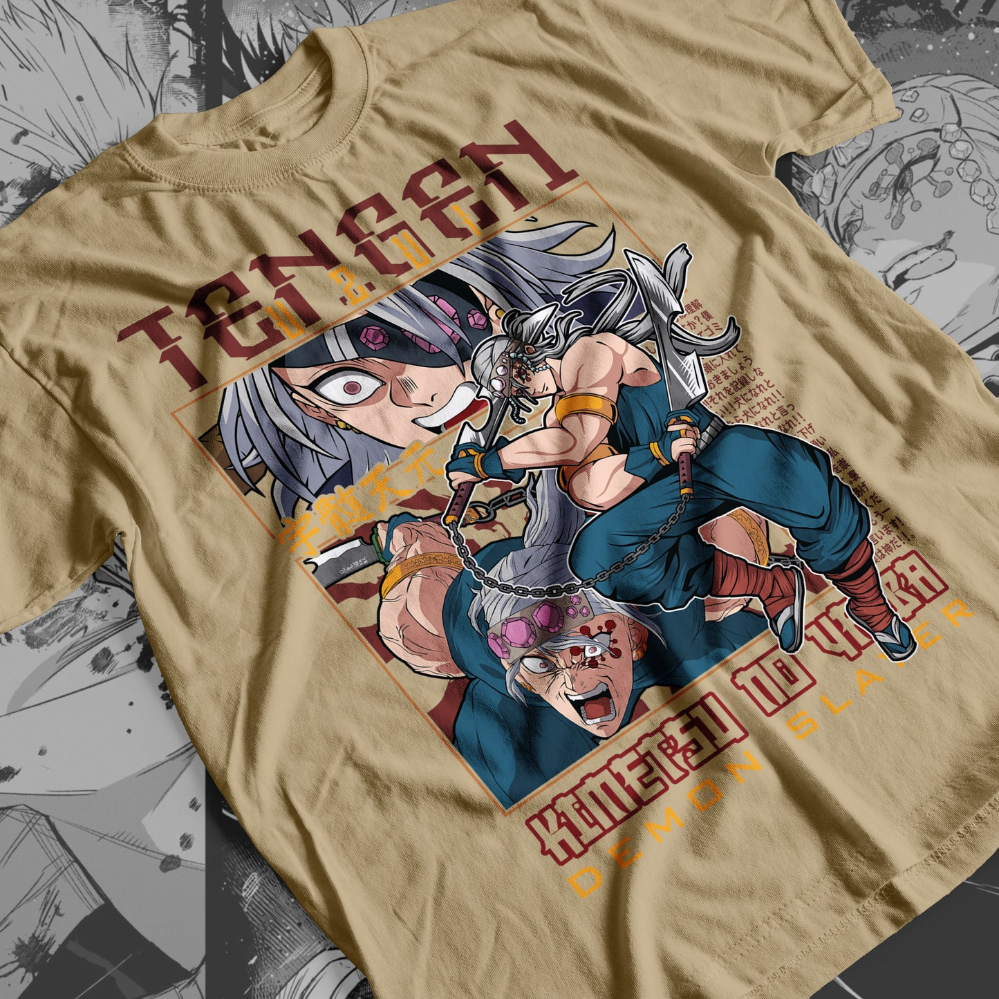 Demon Slayer - Tengen Uzui 03 Premium Anime Design, High Quality DTF Print, 100% Cotton Shirt
