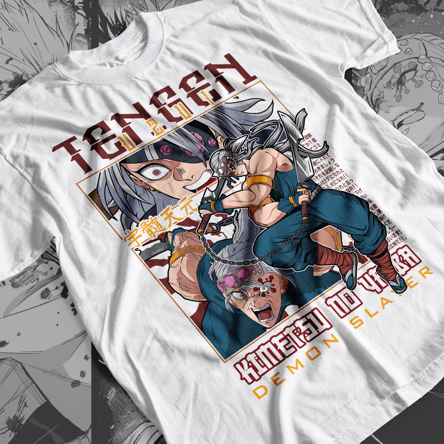 Demon Slayer - Tengen Uzui 03 Premium Anime Design, High Quality DTF Print, 100% Cotton Shirt