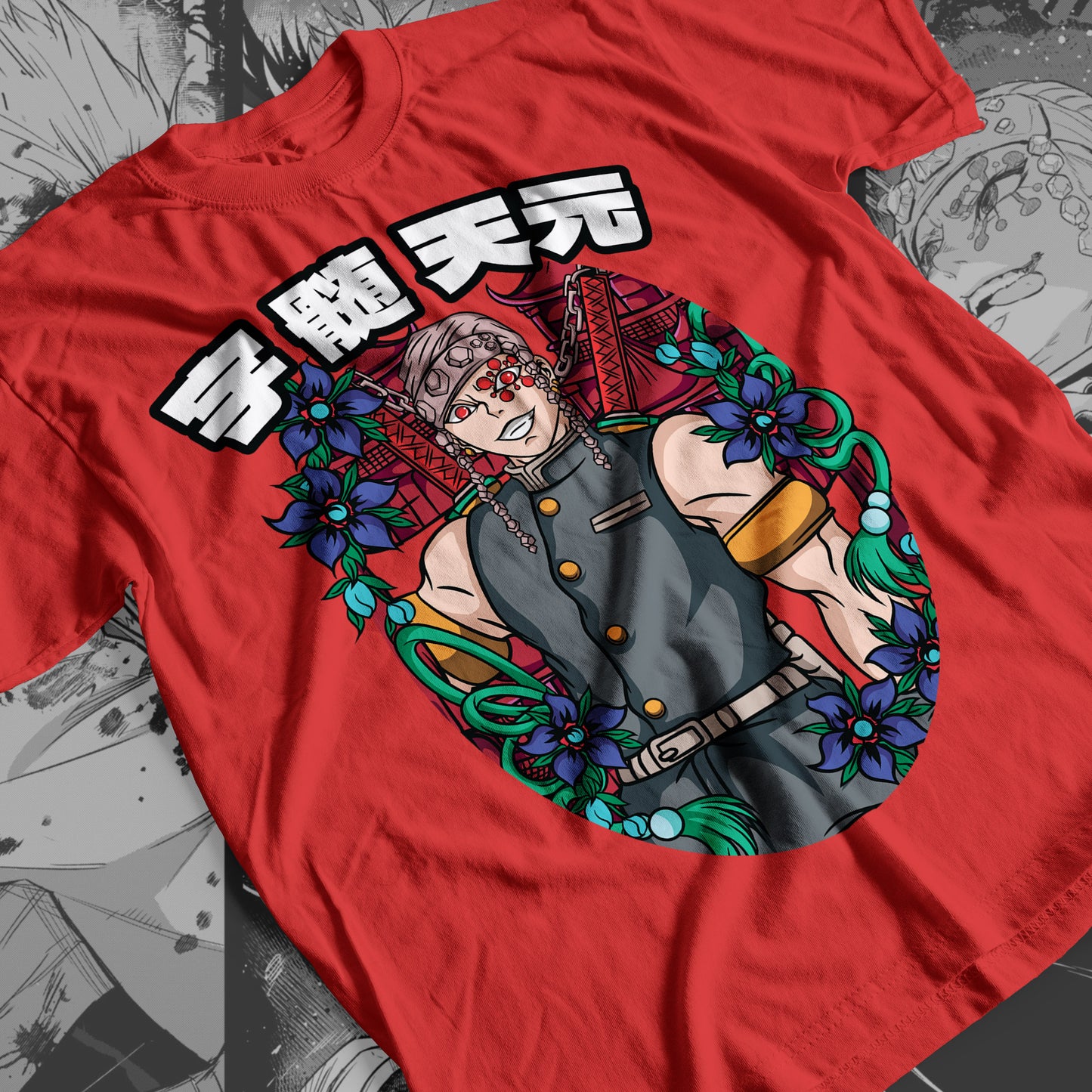 Demon Slayer - Tengen Uzui 06 Premium Anime Design, High Quality DTF Print, 100% Cotton Shirt