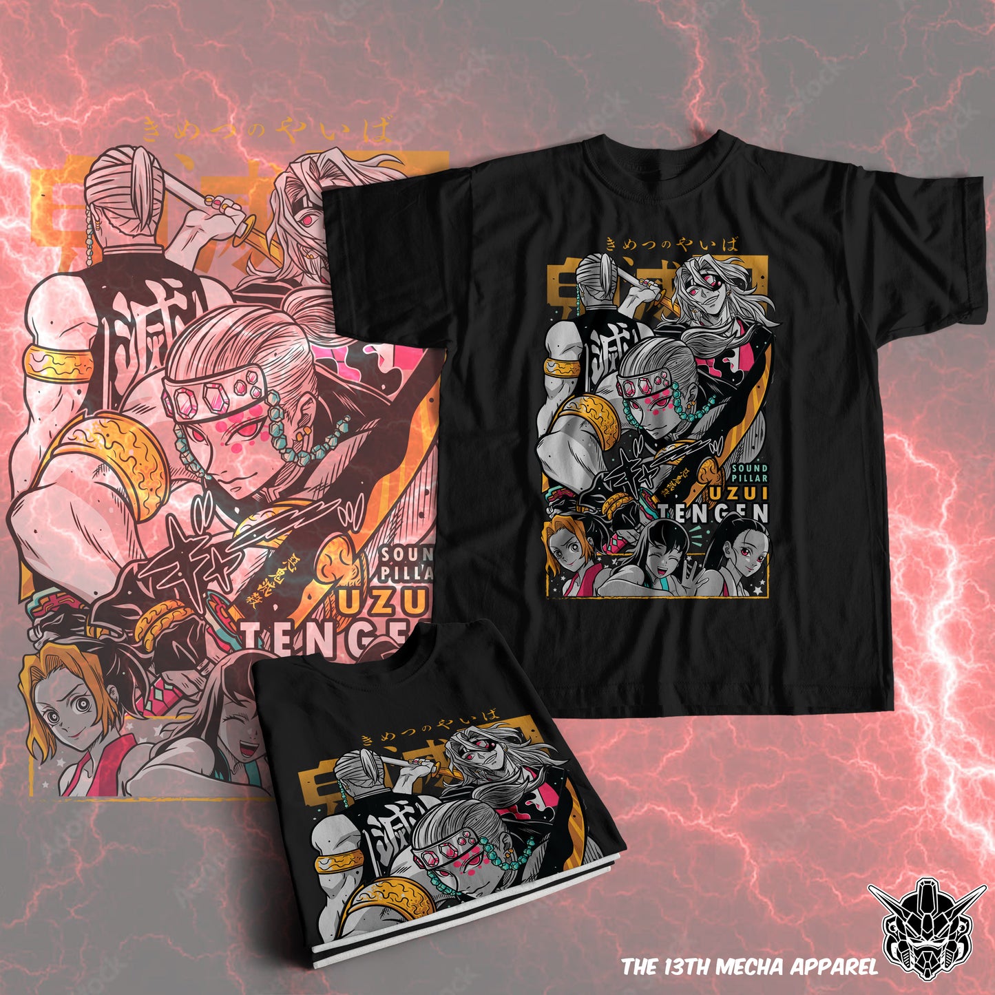 Demon Slayer - Tengen Uzui 01 Premium Anime Design, High Quality DTF Print, 100% Cotton Shirt