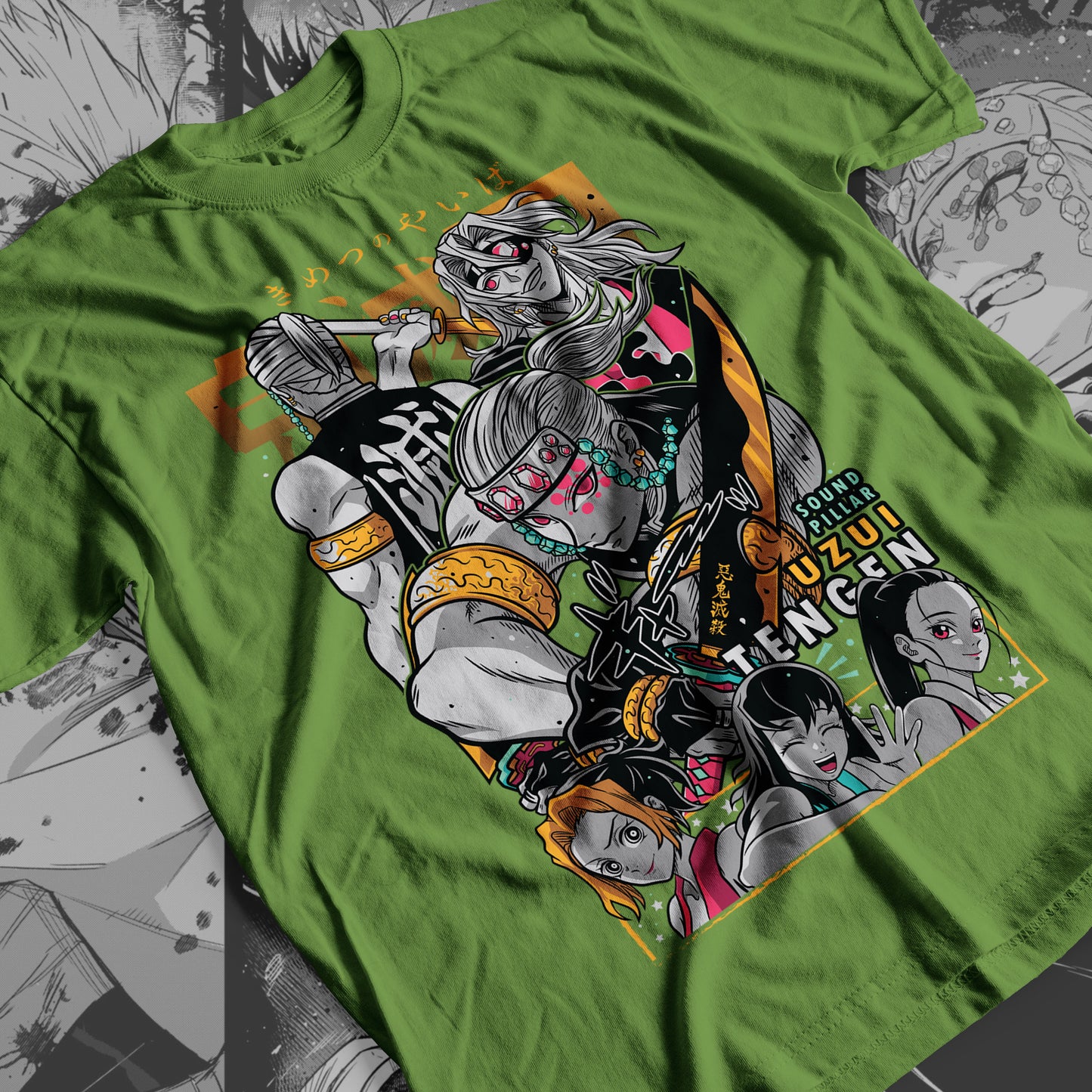 Demon Slayer - Tengen Uzui 01 Premium Anime Design, High Quality DTF Print, 100% Cotton Shirt
