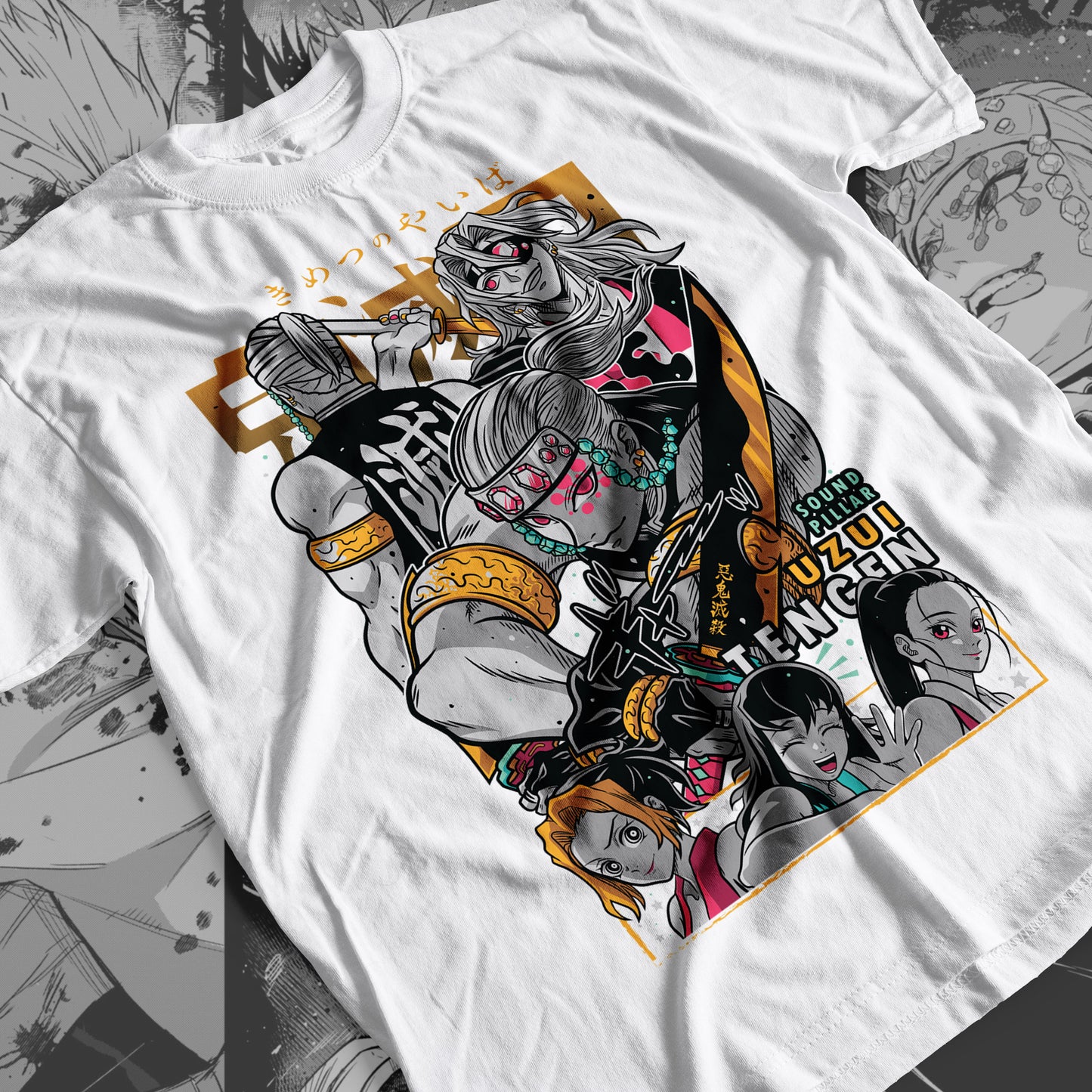 Demon Slayer - Tengen Uzui 01 Premium Anime Design, High Quality DTF Print, 100% Cotton Shirt