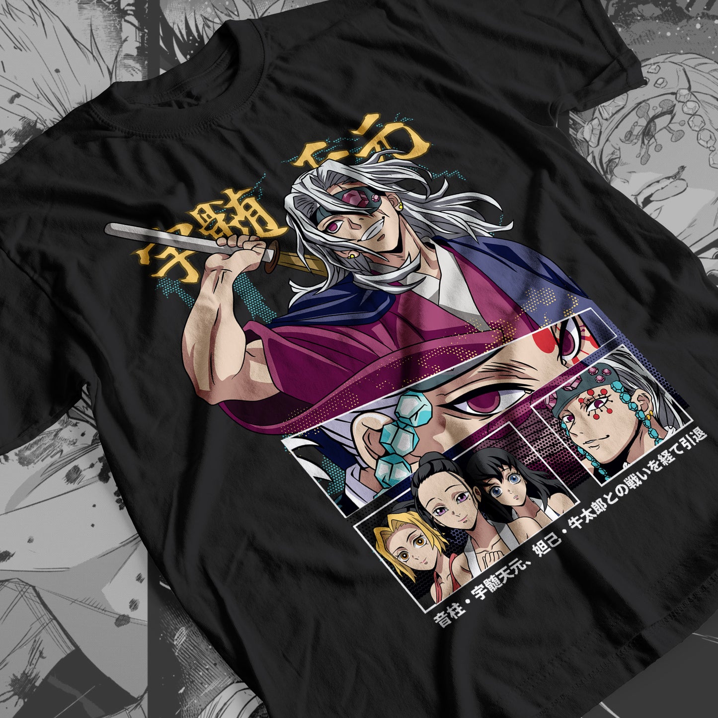 Demon Slayer - Tengen Uzui 04 Premium Anime Design, High Quality DTF Print, 100% Cotton Shirt