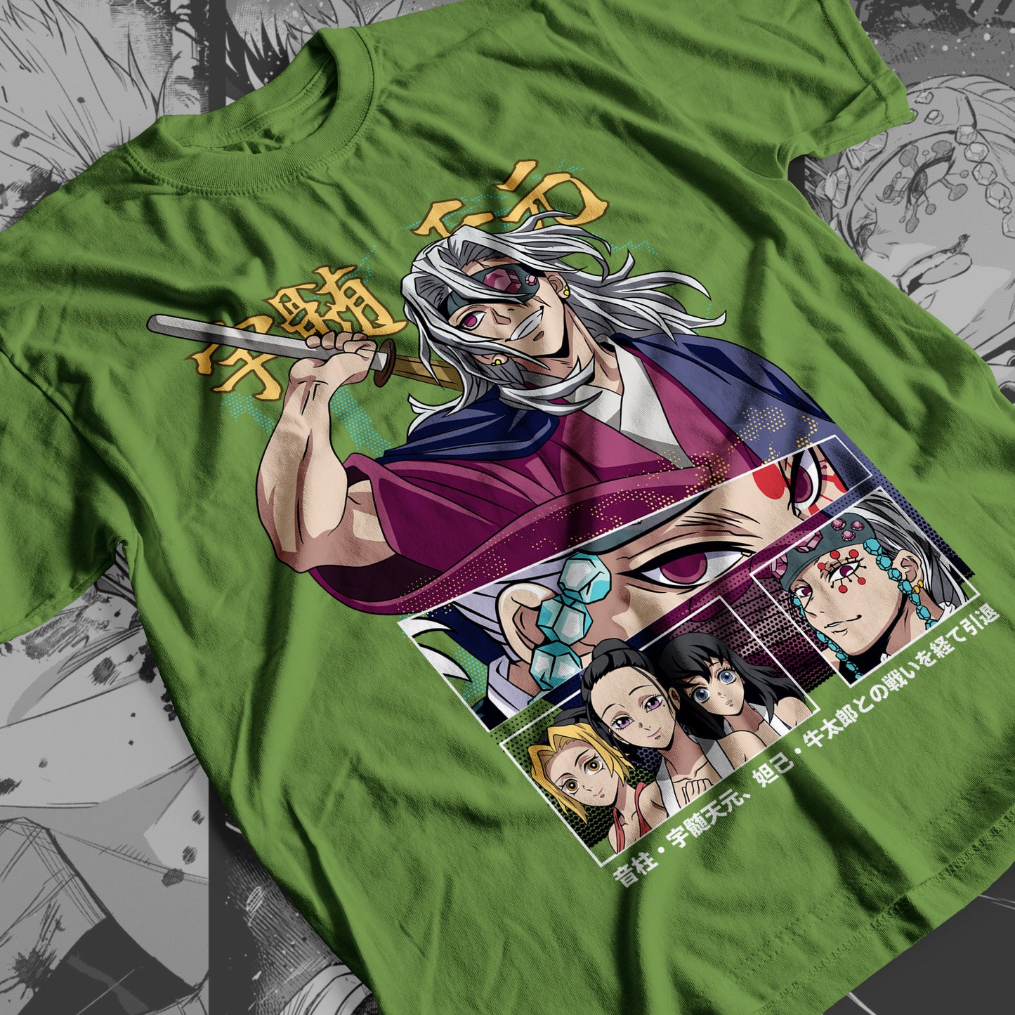 Demon Slayer - Tengen Uzui 04 Premium Anime Design, High Quality DTF Print, 100% Cotton Shirt