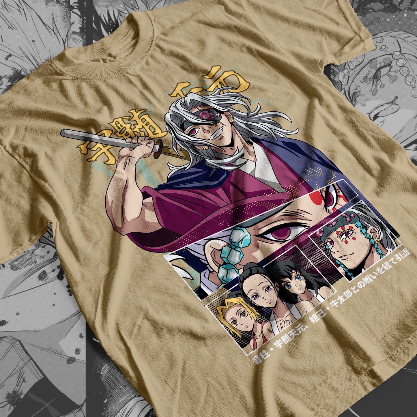 Demon Slayer - Tengen Uzui 04 Premium Anime Design, High Quality DTF Print, 100% Cotton Shirt