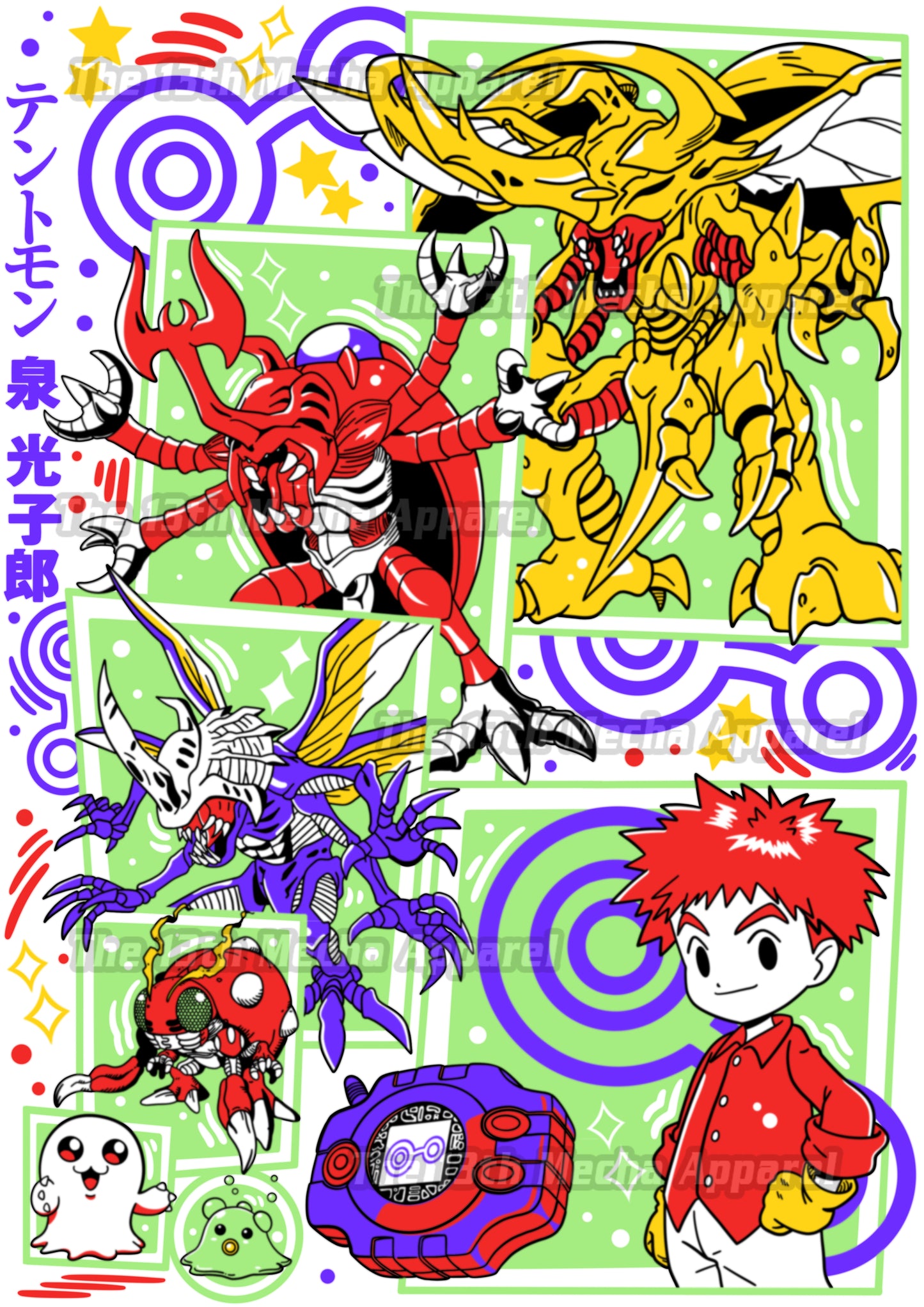 Digimon: Tentomon 01 Premium Anime Design, High Quality DTF Print, 100% Cotton Shirt